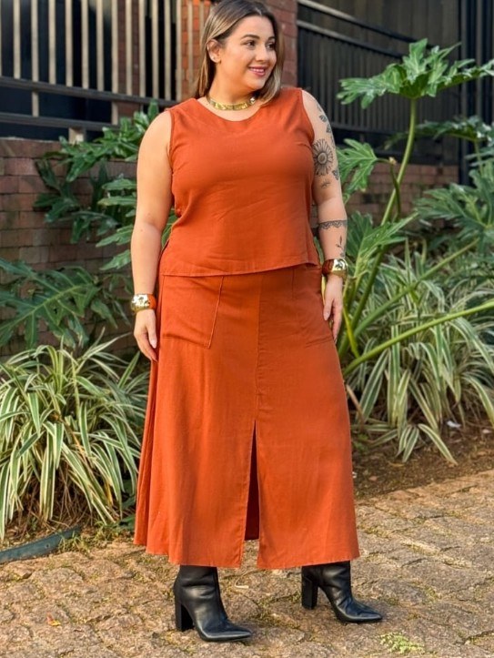 Conjunto saia e regata feminina Plus size (159)