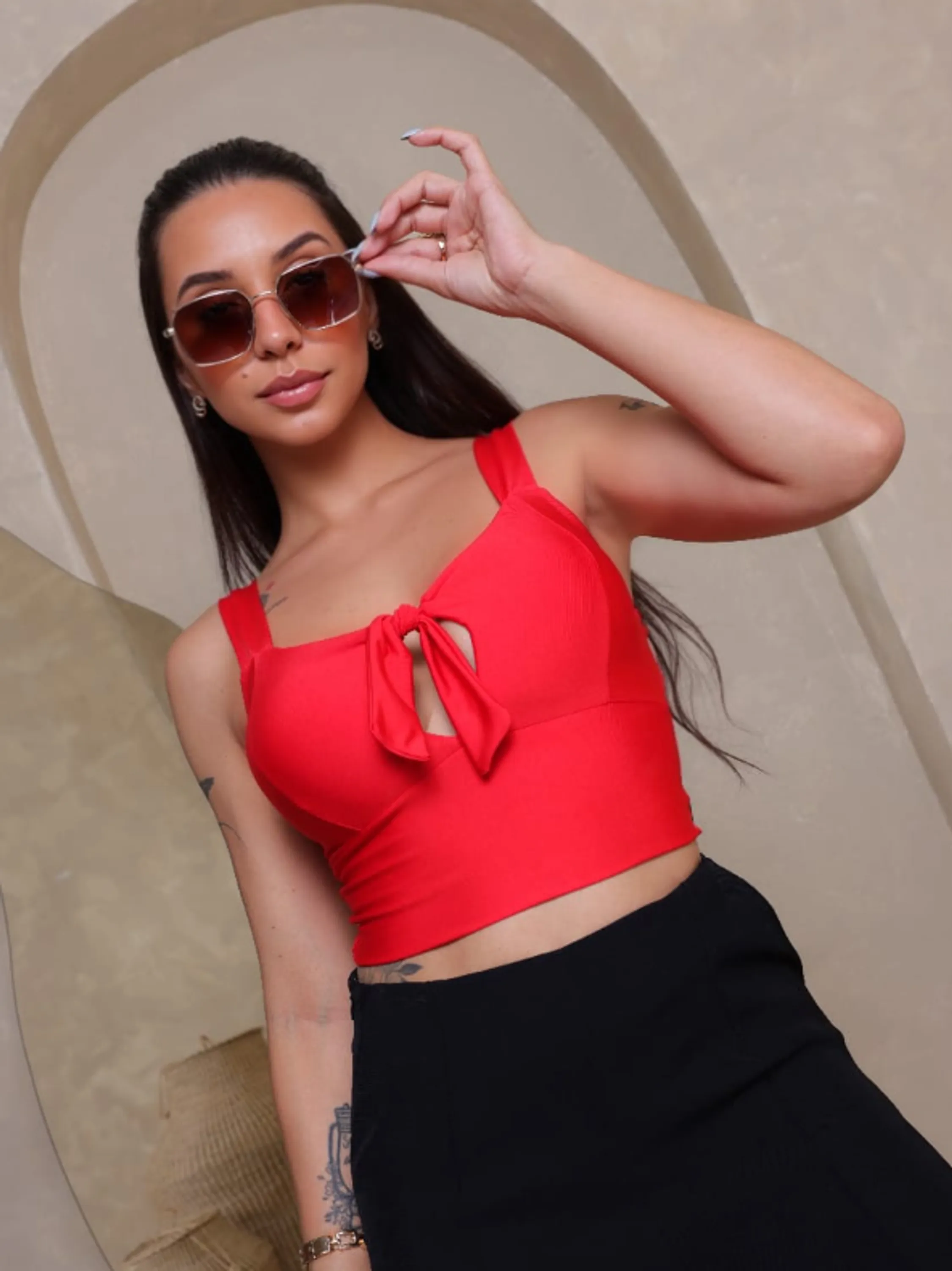 Cropped feminino com bojo tamanho único