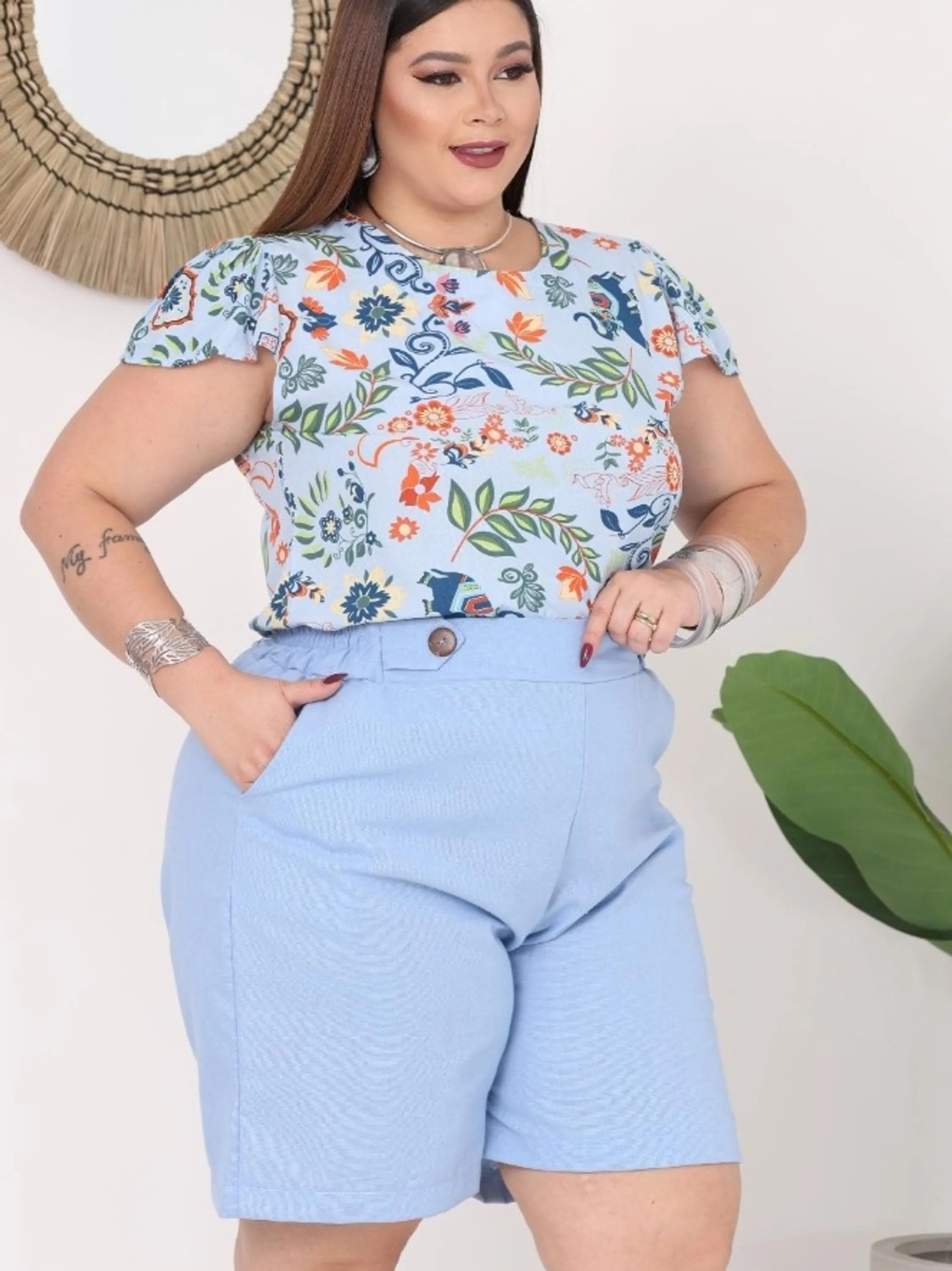 Bermuda feminina Plus size tamanho único (76)