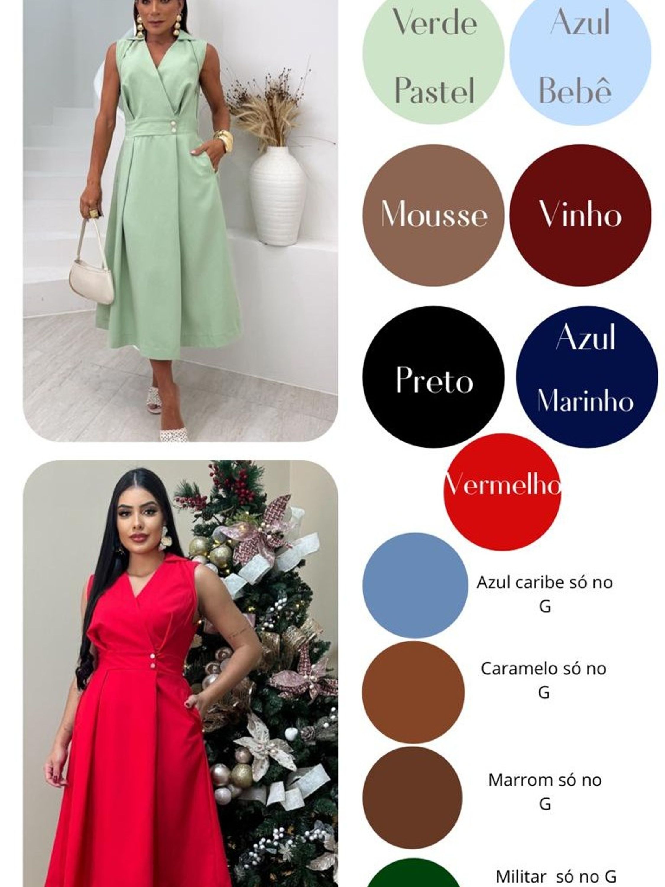 Vestido midi feminino com bolso lateral (135)