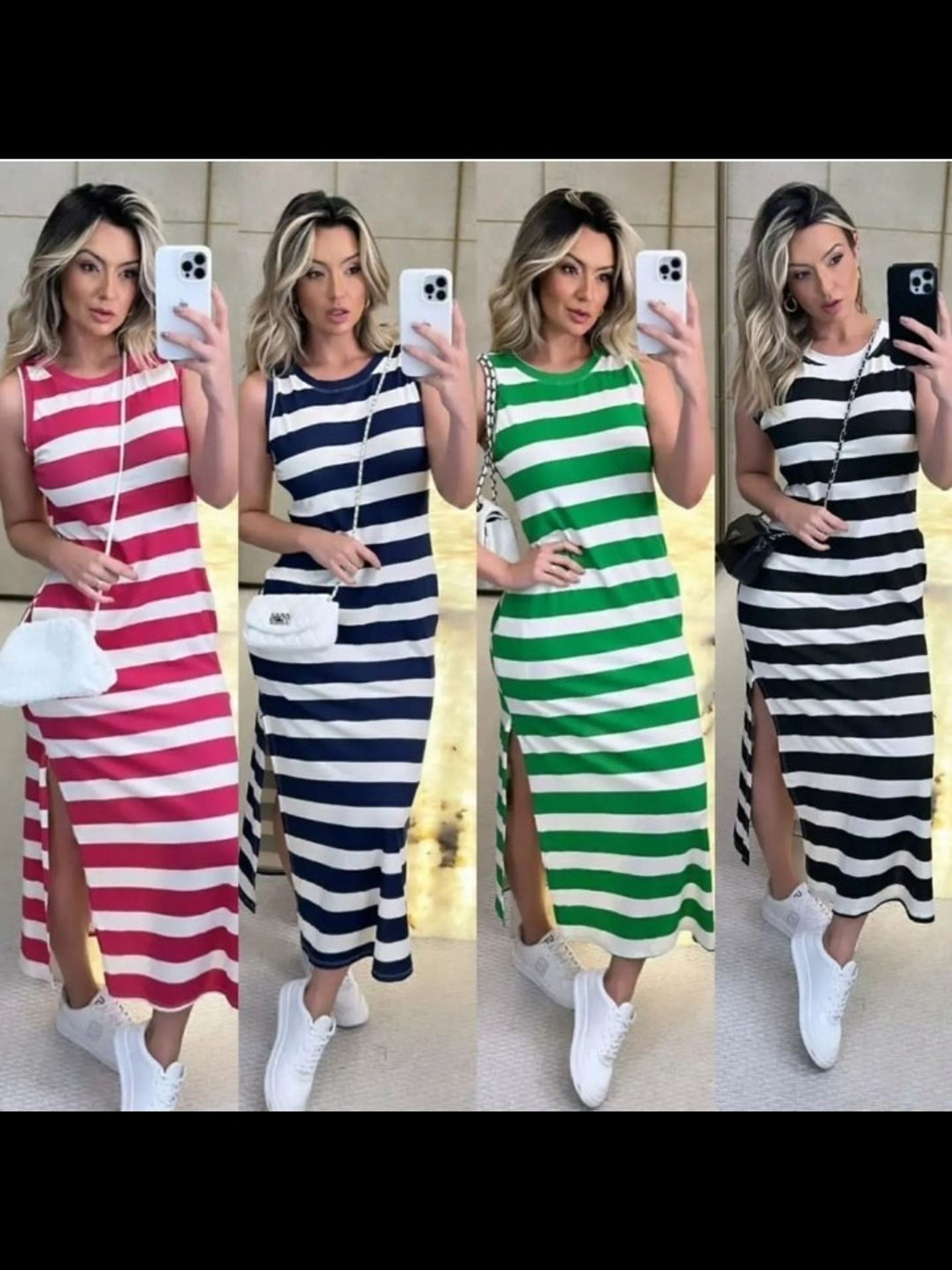 Vestido feminino Midi regata listrado (116)