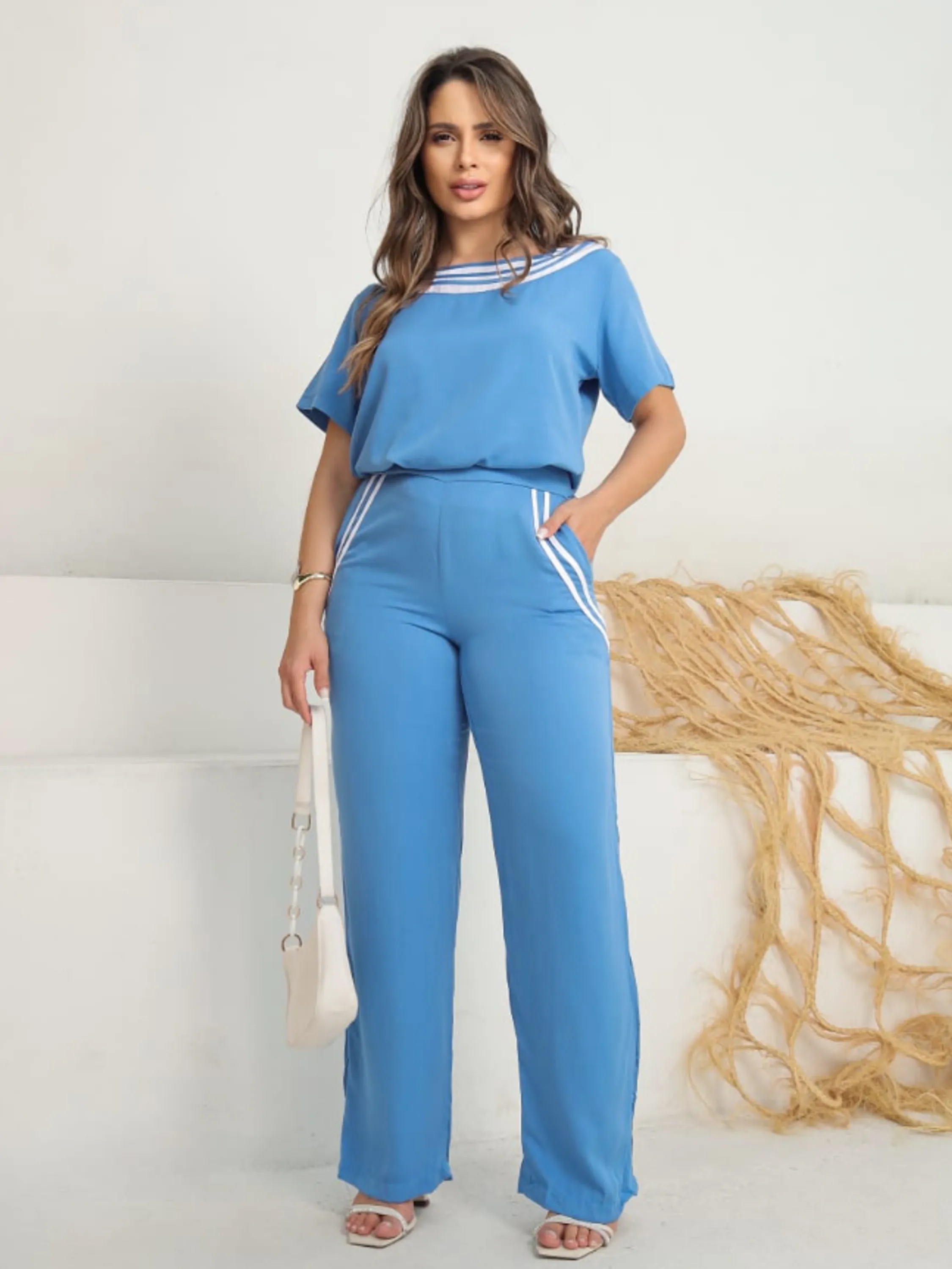 Conjunto feminino calça Pantalona tecido duna (108)