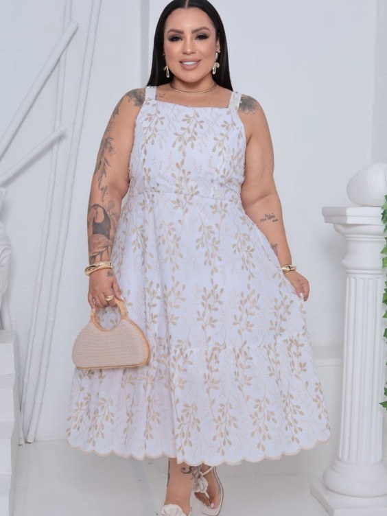 Vestido Midi feminino Plus Size de Lese (129)