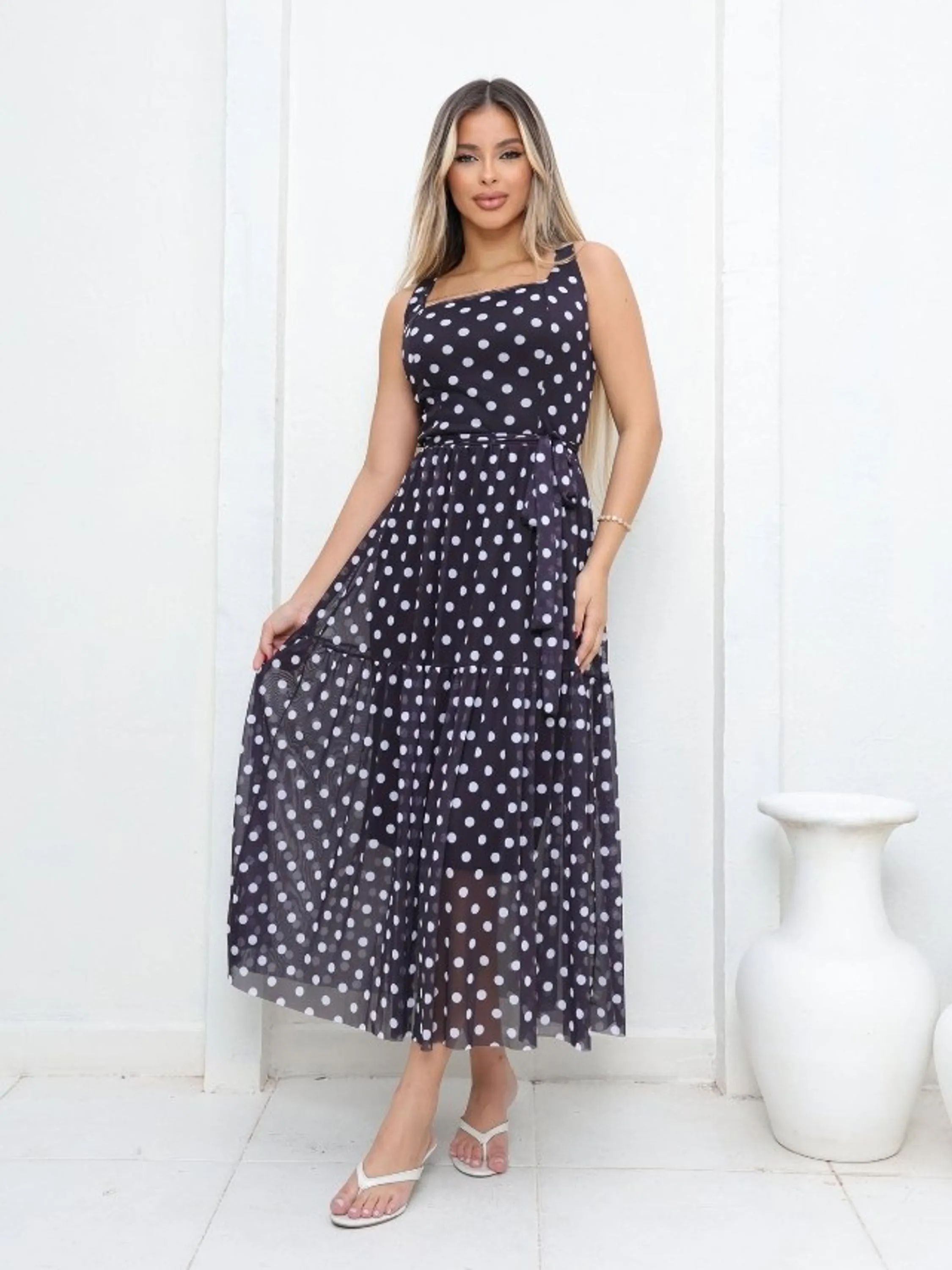 Vestido de alça de tule e forro de Helanca feminino (139)