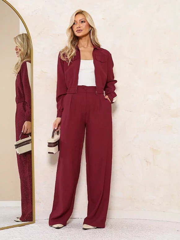 Conjunto feminino calça Pantalona e blusinha com listra (23)