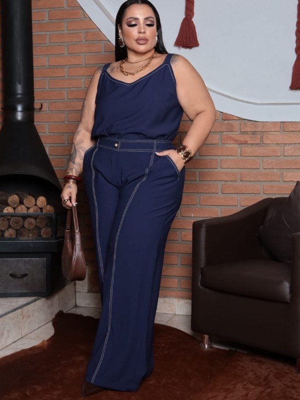 Conjunto feminino Plus size com blusinha (129)