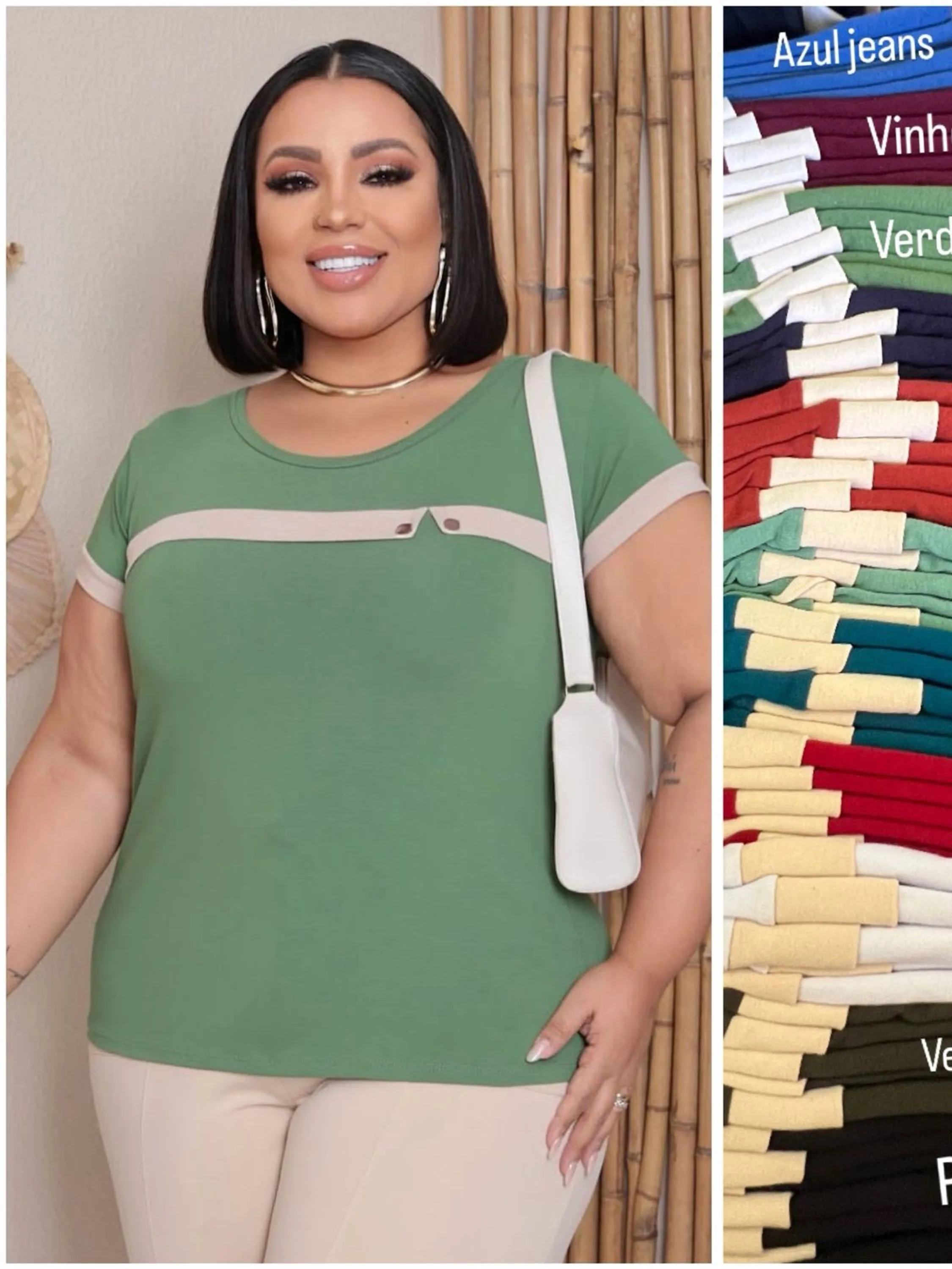 Blusa feminina Plus size veste até G2 (122)