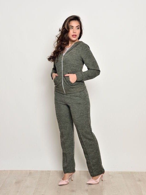 Conjunto feminino Plus size com zíper e touca (167)