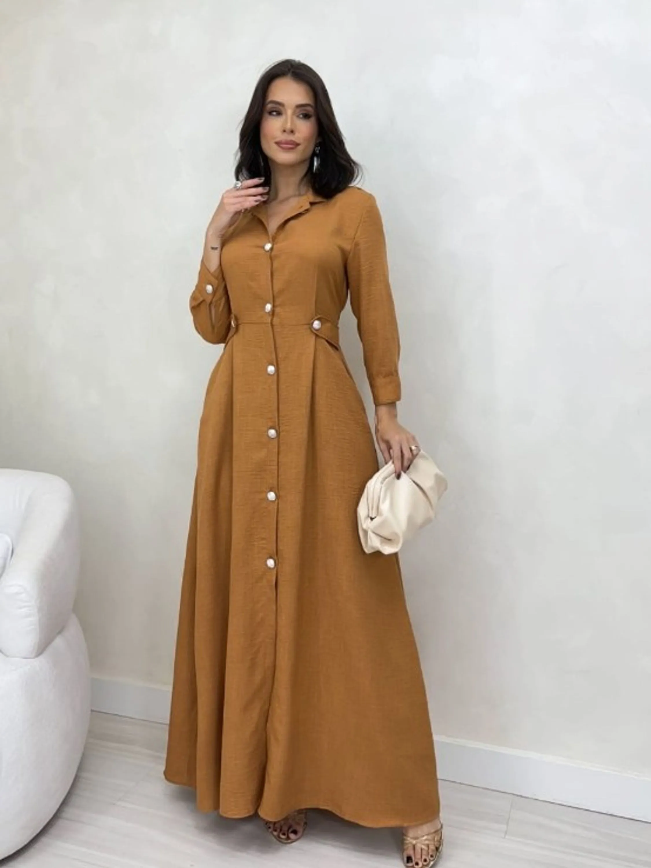 Vestido feminino longo com botão (02)