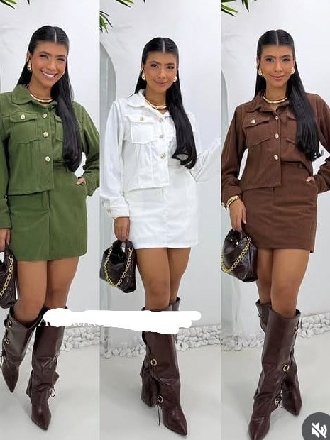 Conjunto feminino saia e casaquinho (85)