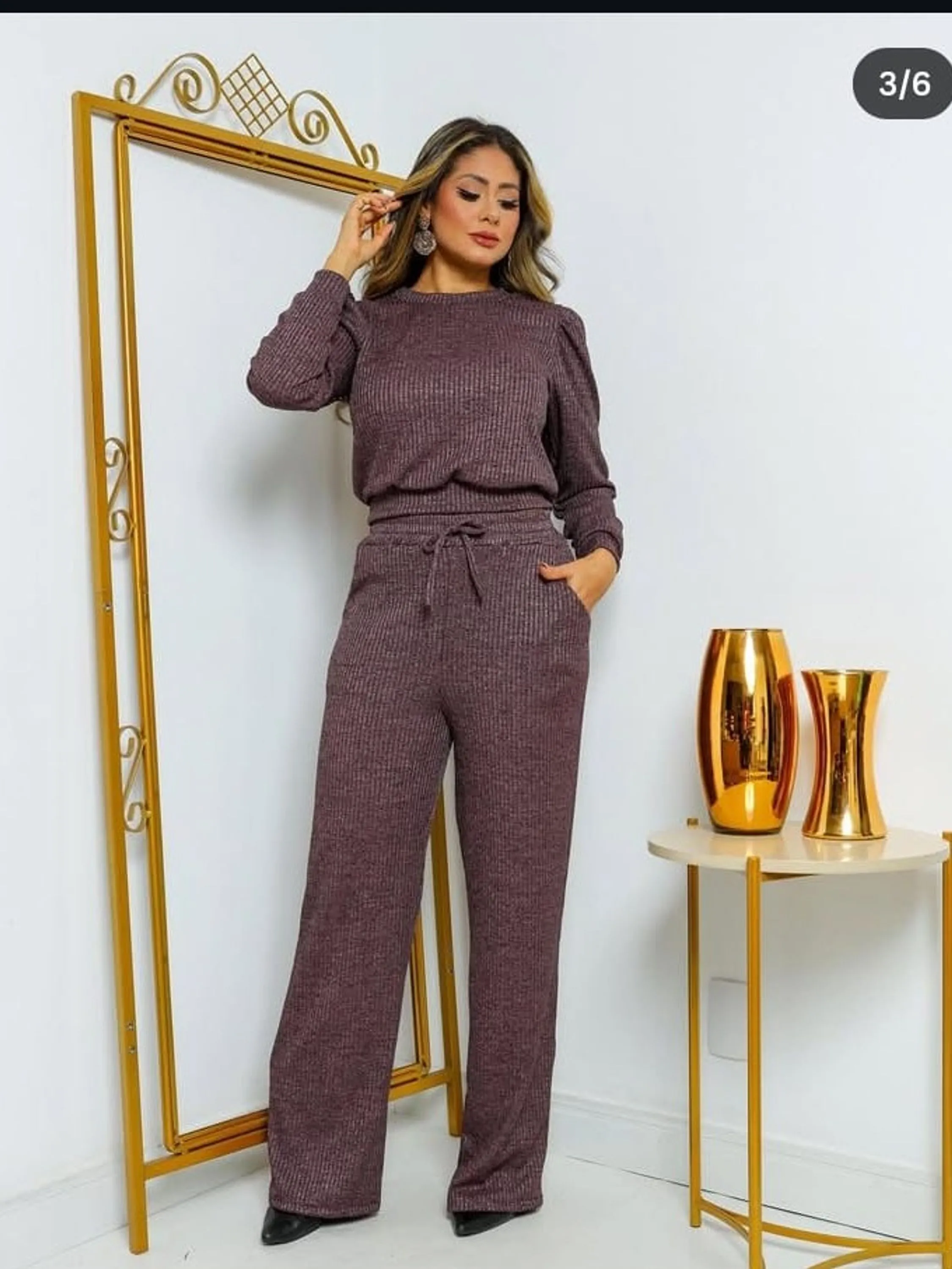 Conjunto feminino Lanzinha canelado