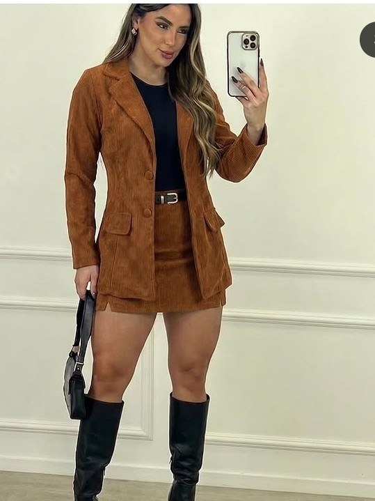Conjunto feminino blazer e shorts saia (14)