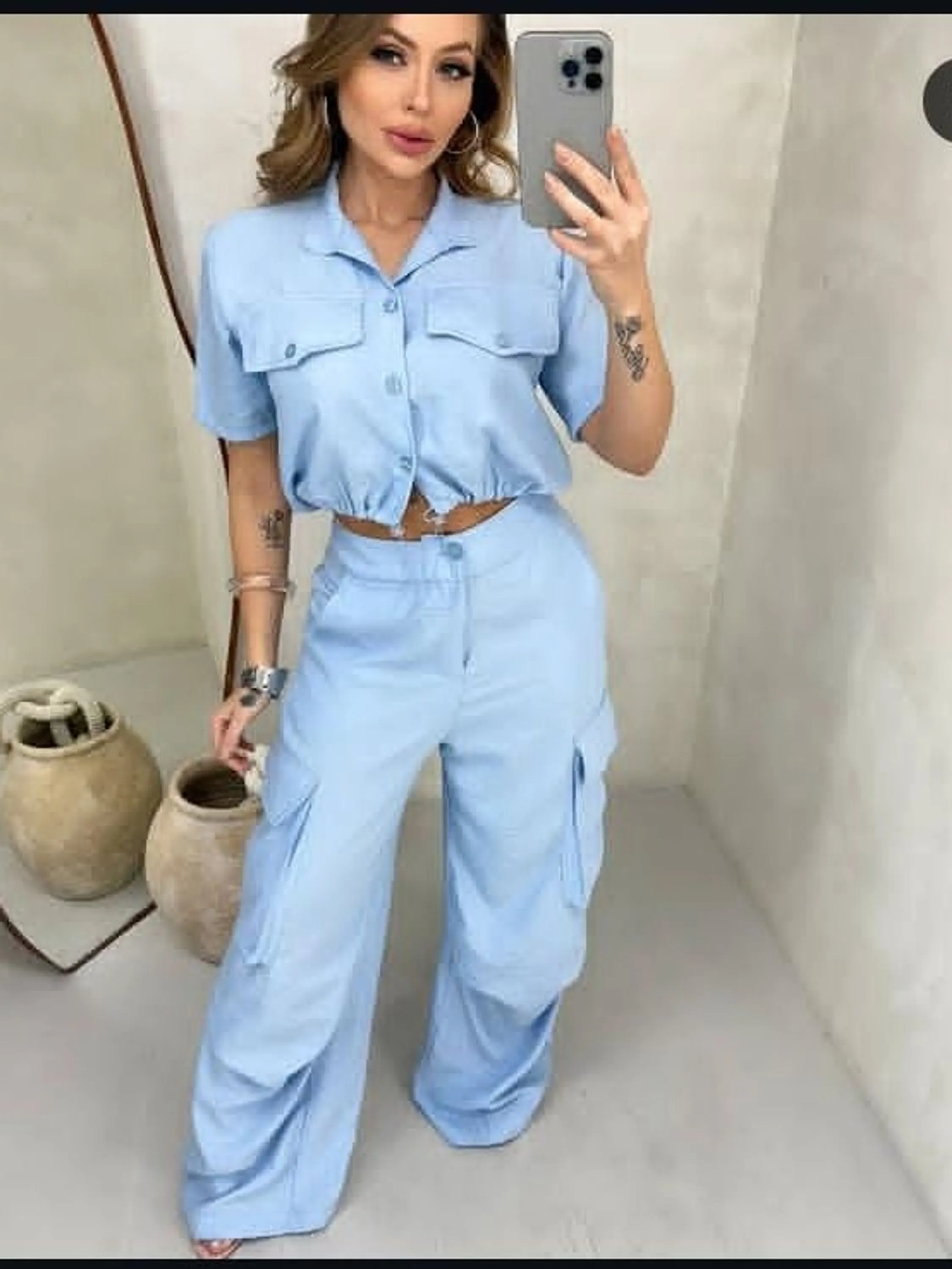 Conjunto feminino com calça cargo (113)