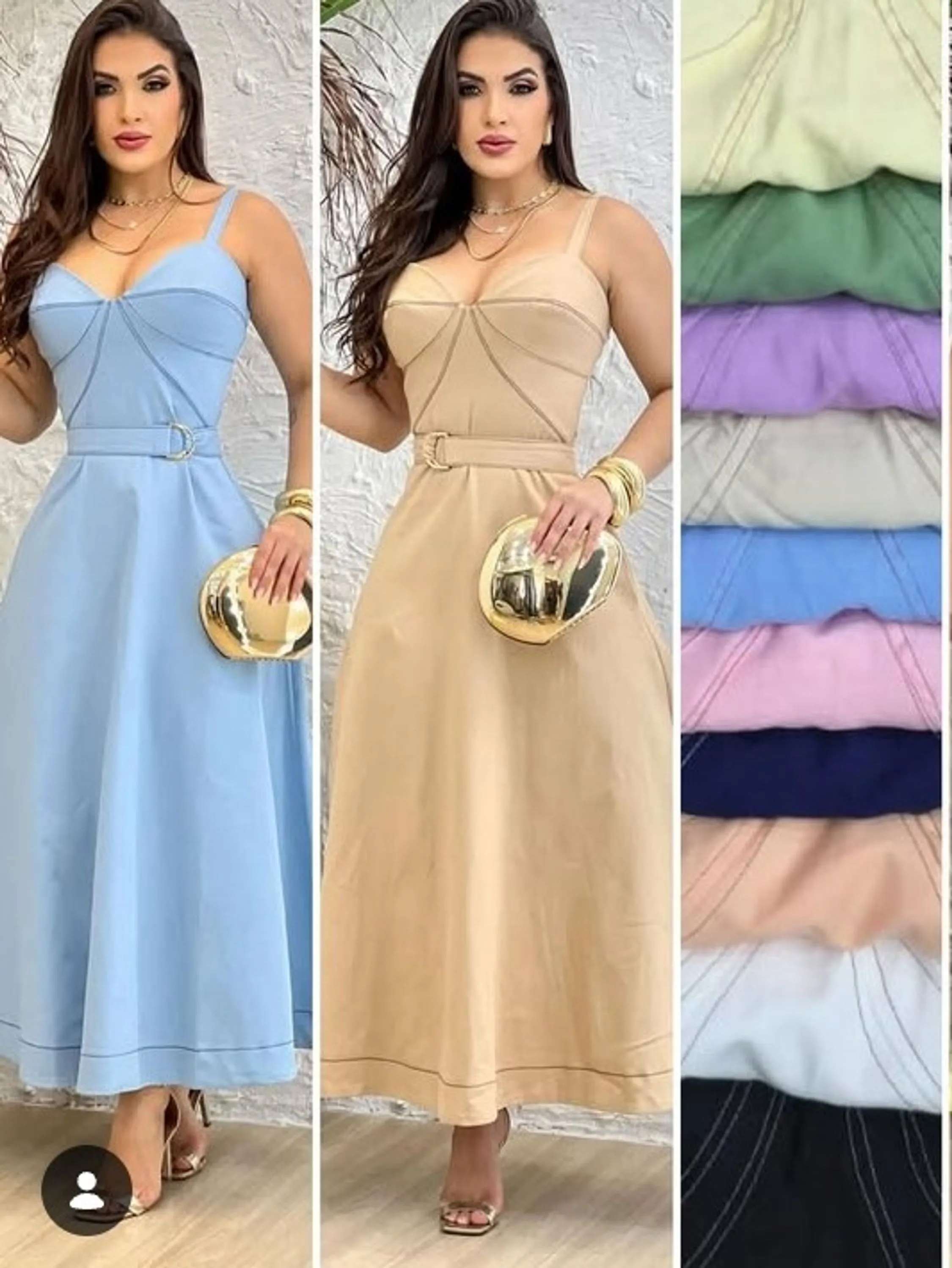 Vestido feminino Midi com bojo tecido sensorial Marrant (14)