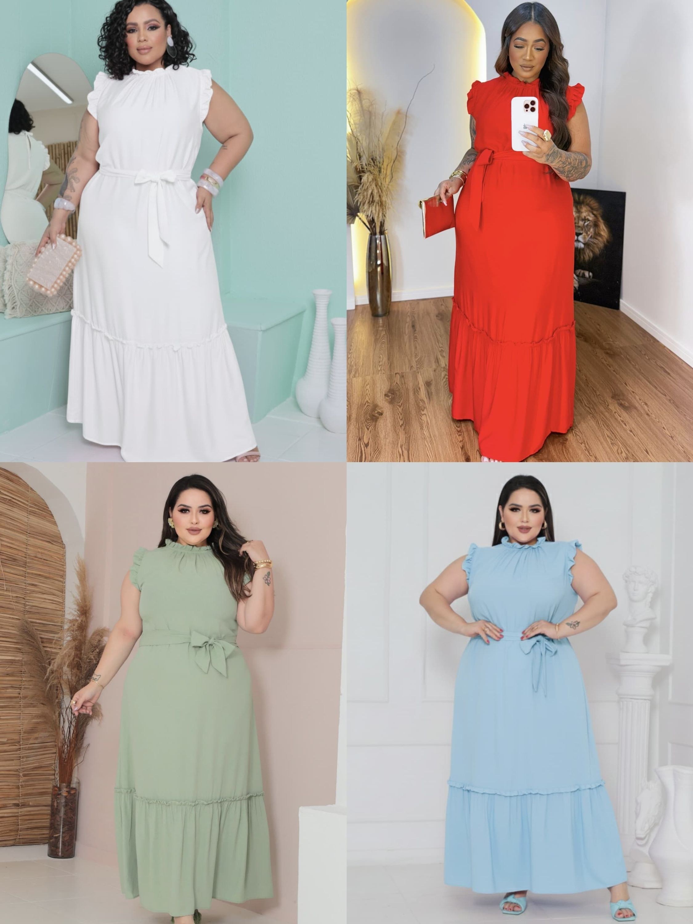 Vestido feminino longo de amarrar (135)