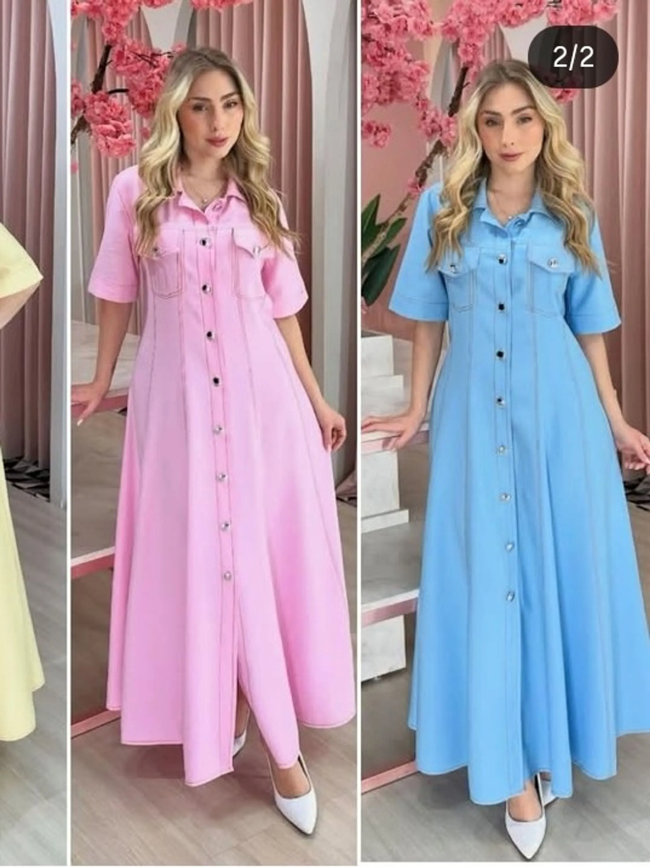 Vestido Midi feminino com botão (14)