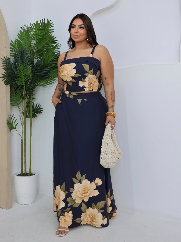 Conjunto feminino Plus size estampado (201)