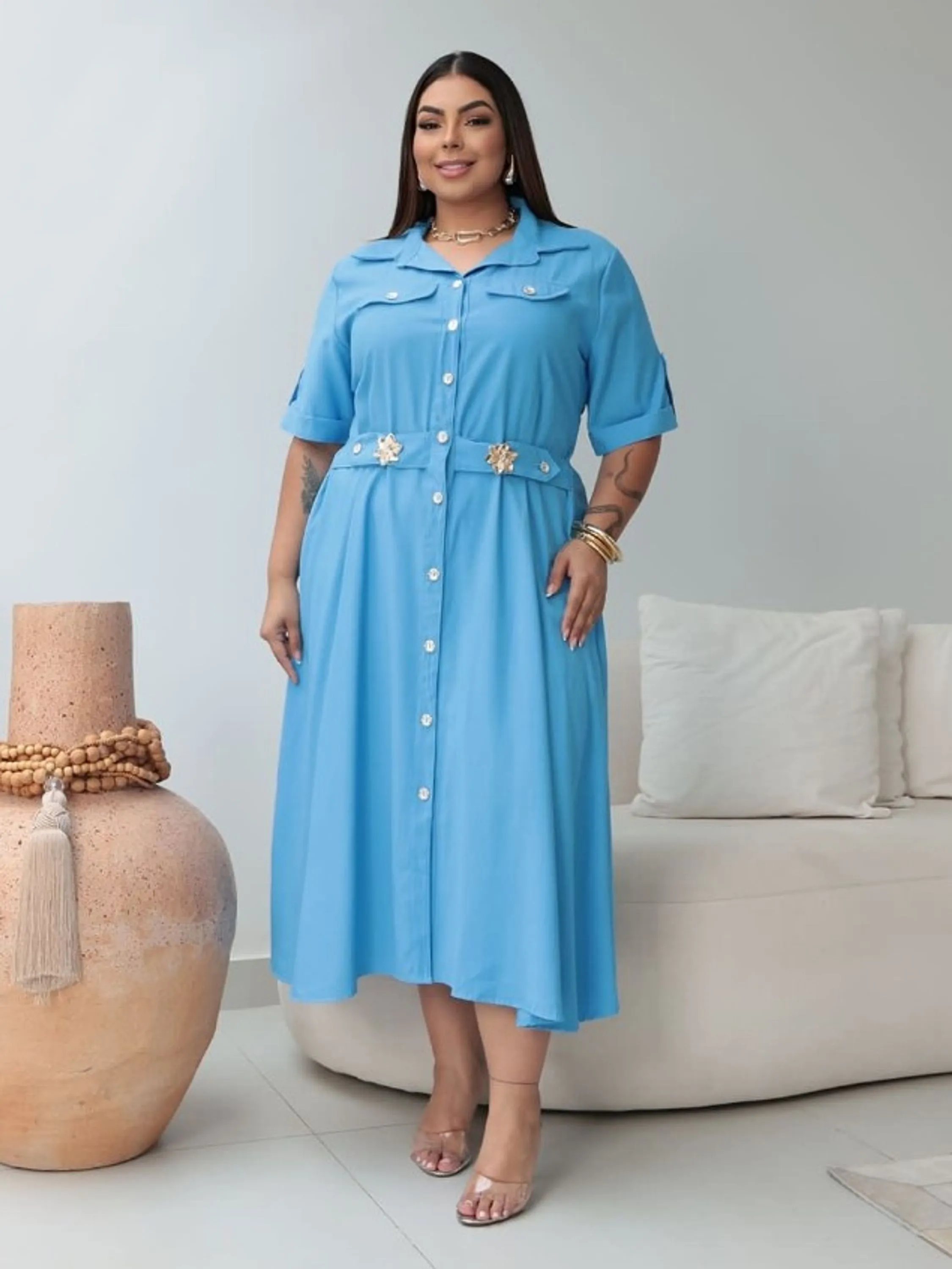 Chamise Plus size feminina tecido sensorial Marrant (45)