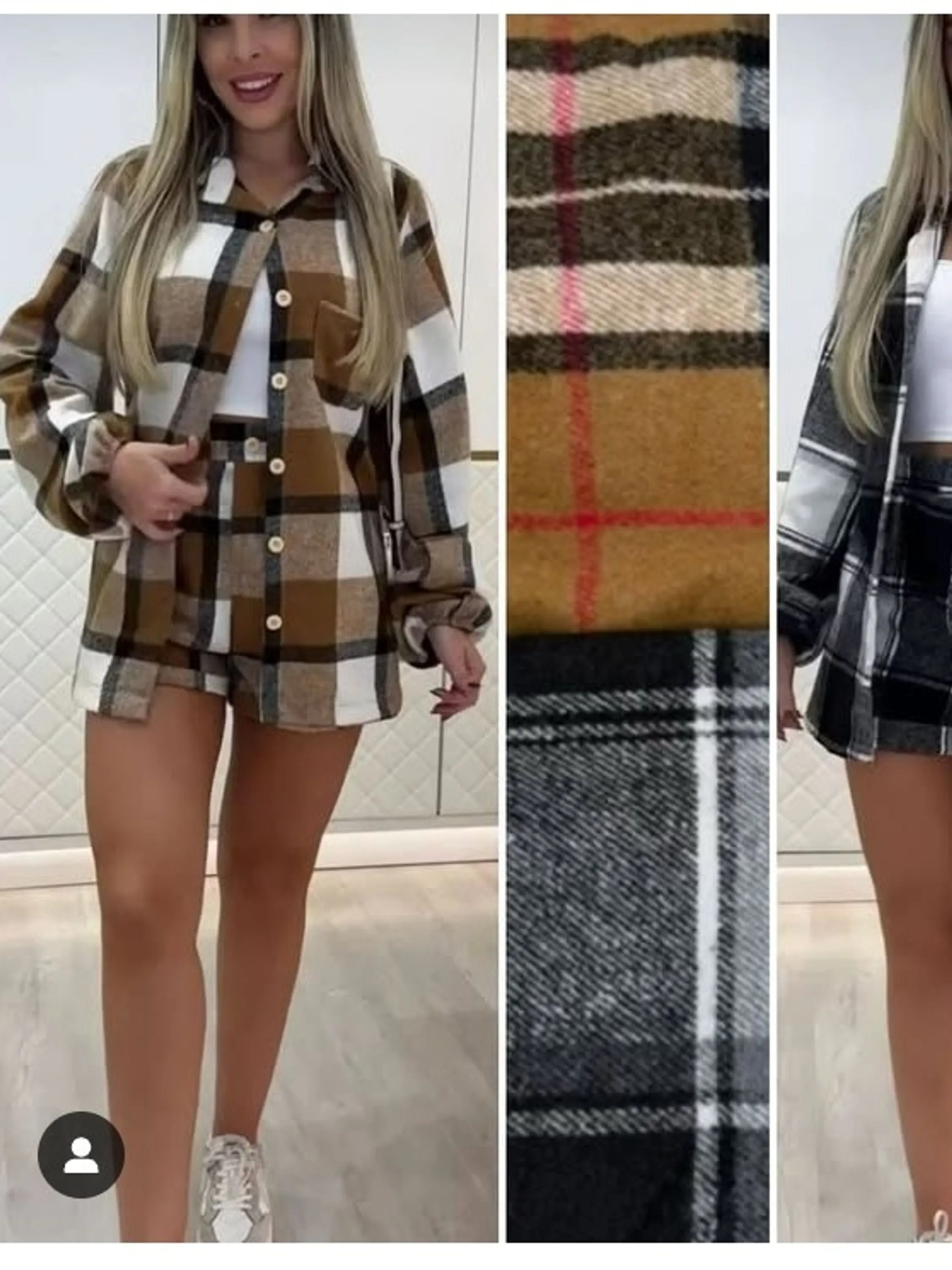 Conjunto feminino shorts e camisa flanelado (14)