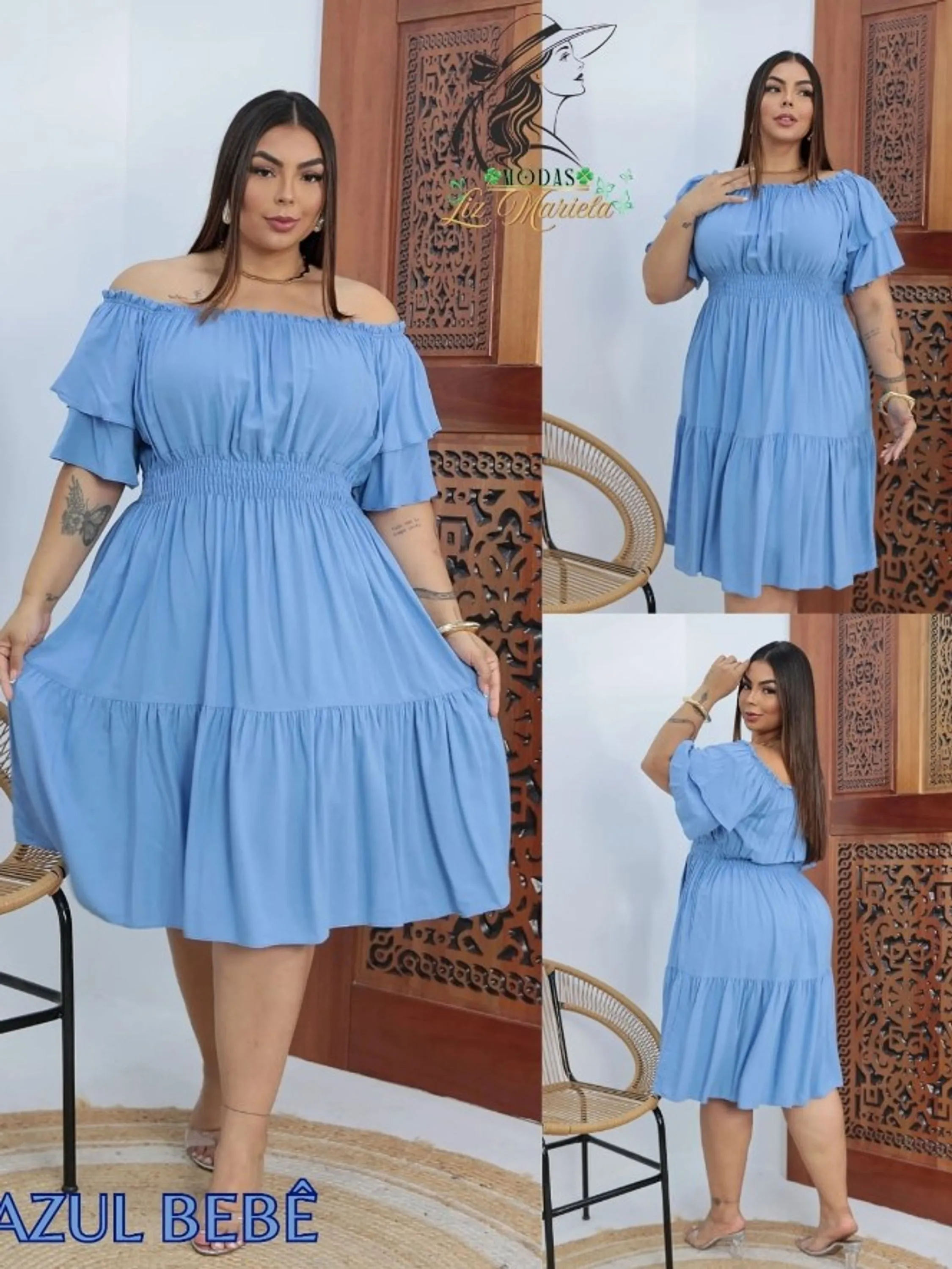 Vestido ciganinha  feminino curto Plus size (141)