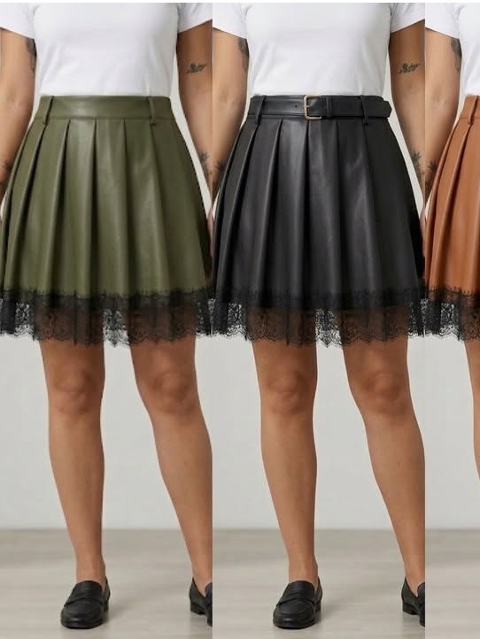 Saia courino com renda na barra feminina (61)