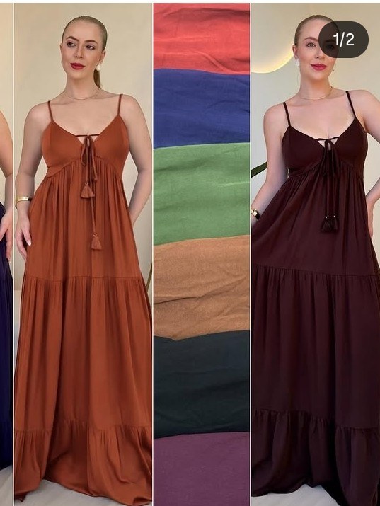 Vestido longo de alça com bojo (14)