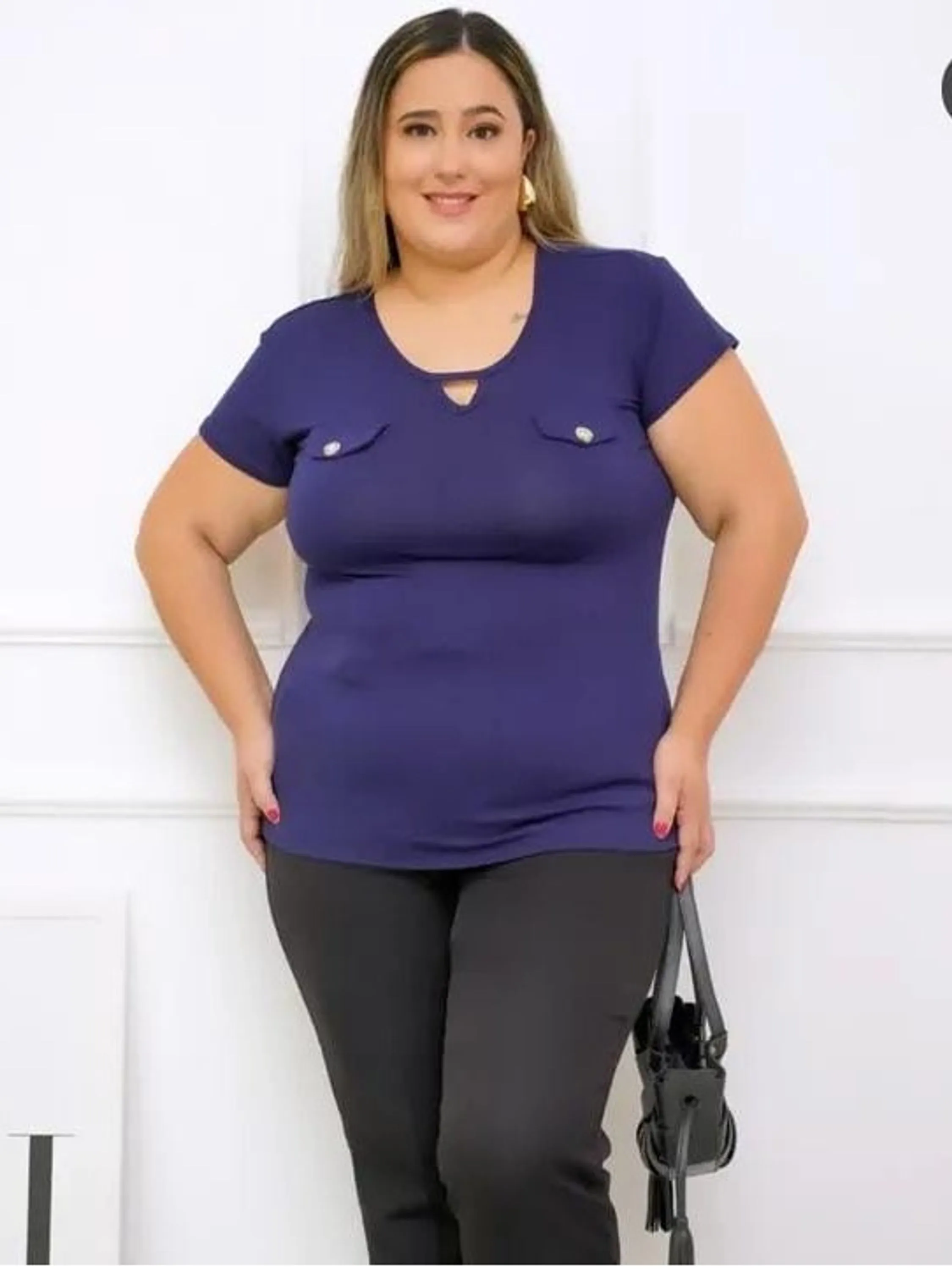 Blusinha feminina Plus sizze manga curta (131)