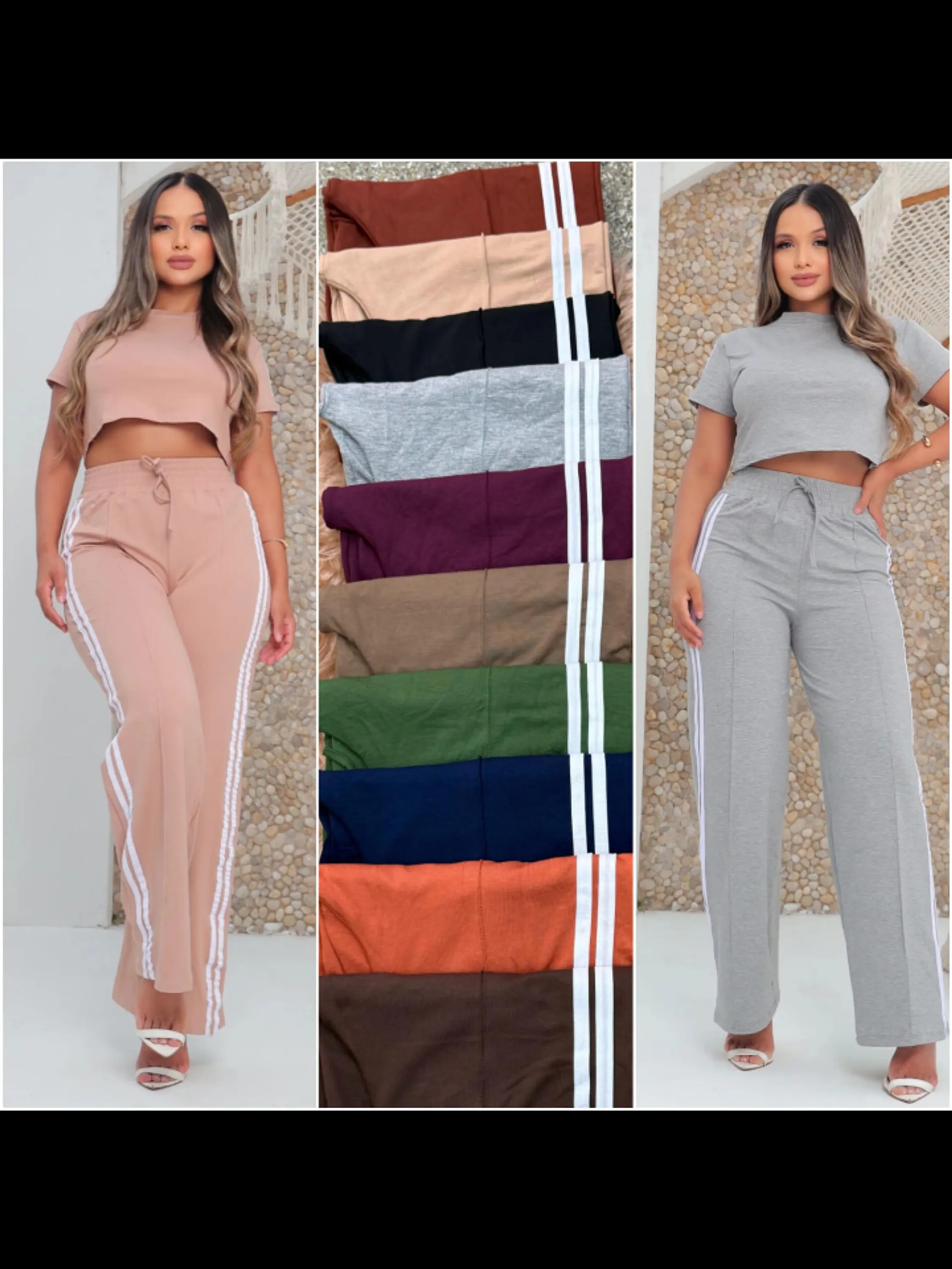 Conjunto pantalona com listra feminino (116)