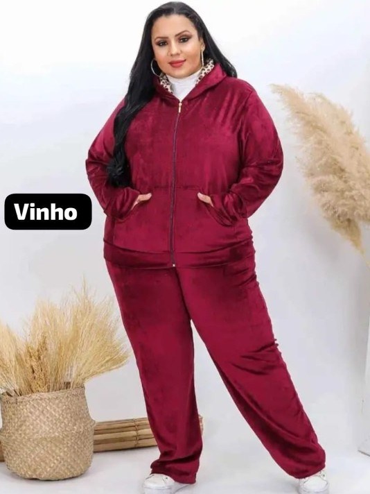 Conjunto feminino Plus size tecido Plush (179)