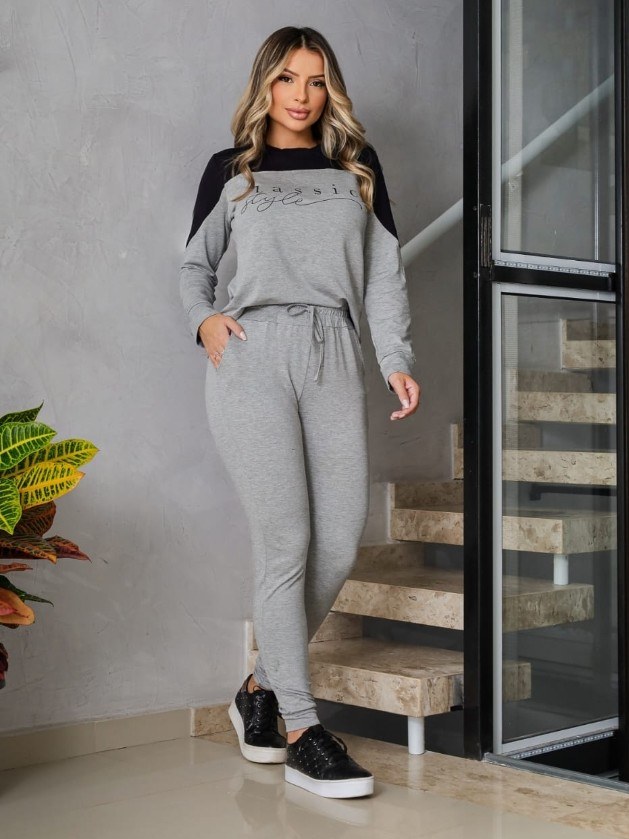 Conjunto feminino calça e blusa