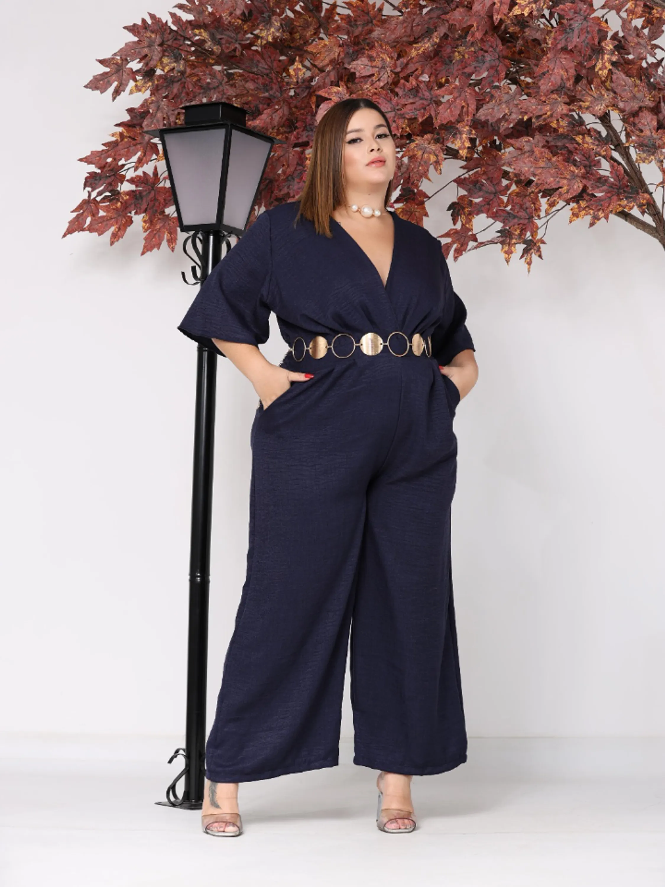 Macacão manga curta feminino Plus size (76)