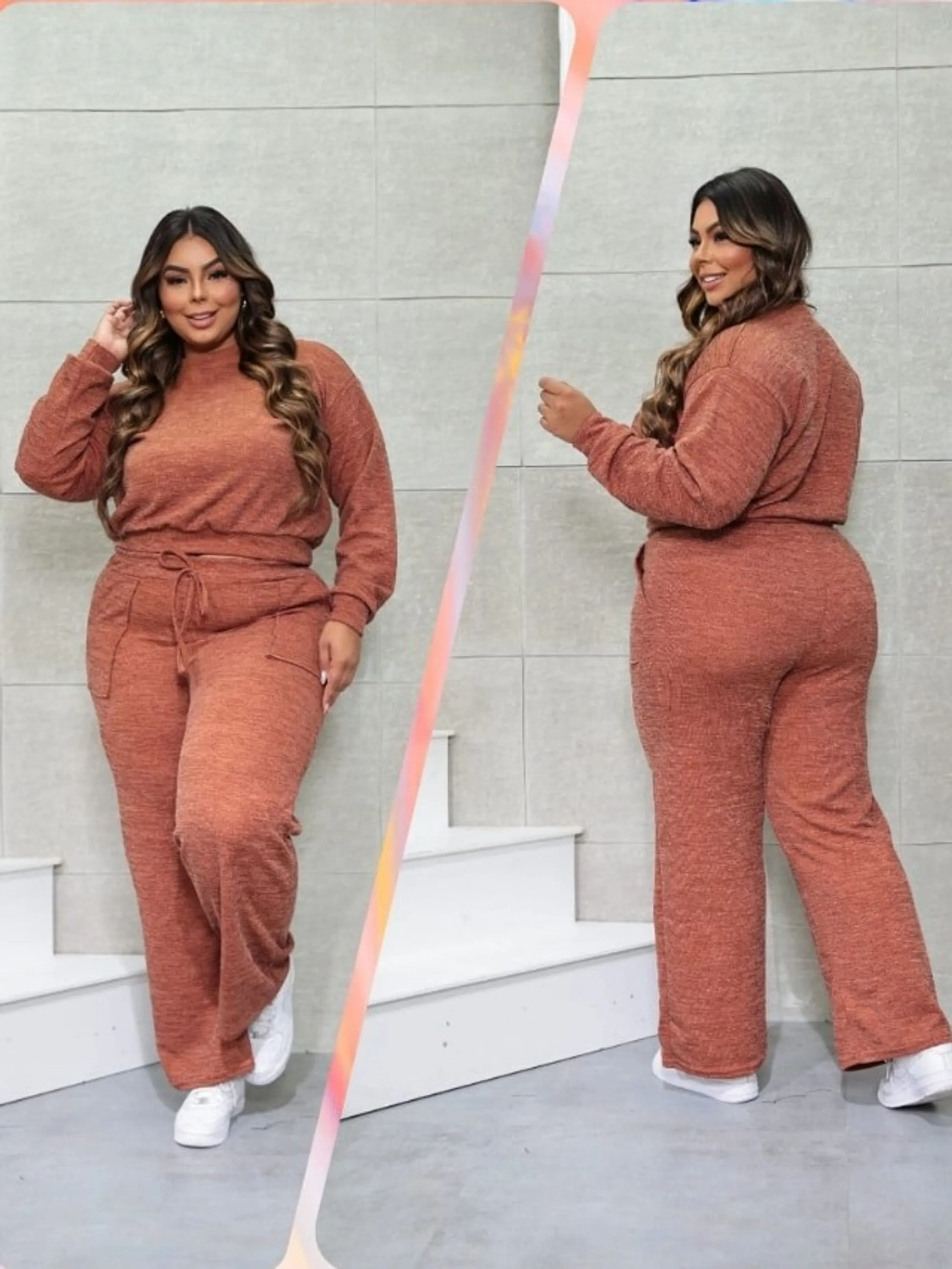 Conjunto feminino Plus size tecido Ribi (117)