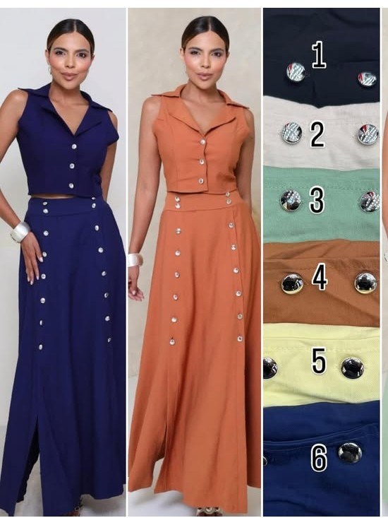 Conjunto feminino de blusinha e saia longa (14)