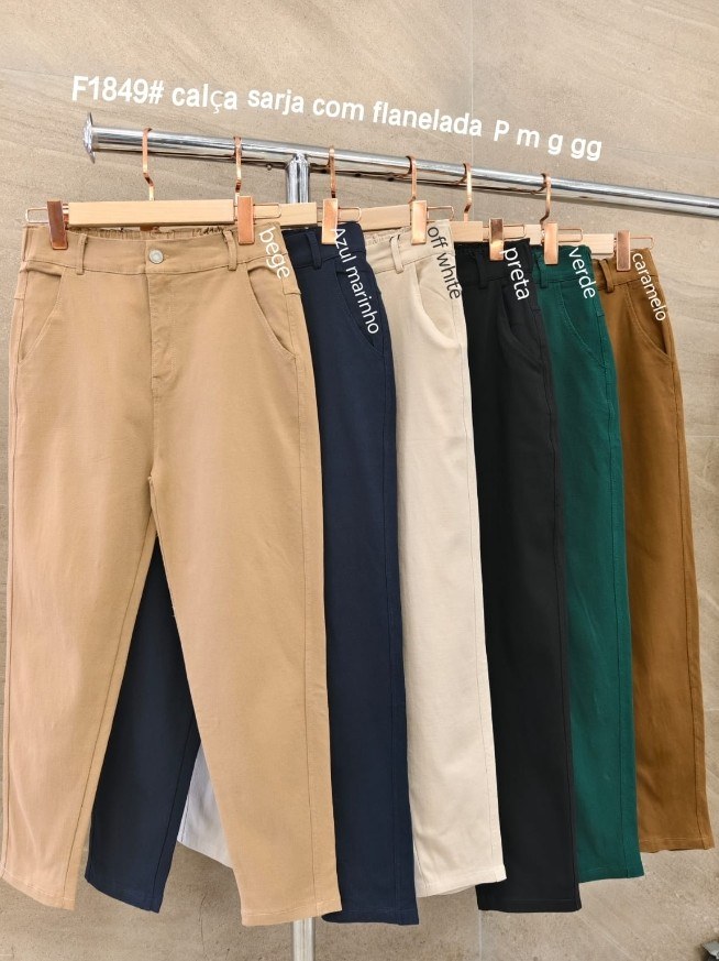 Calça sarja feminina flanelada importada (168)
