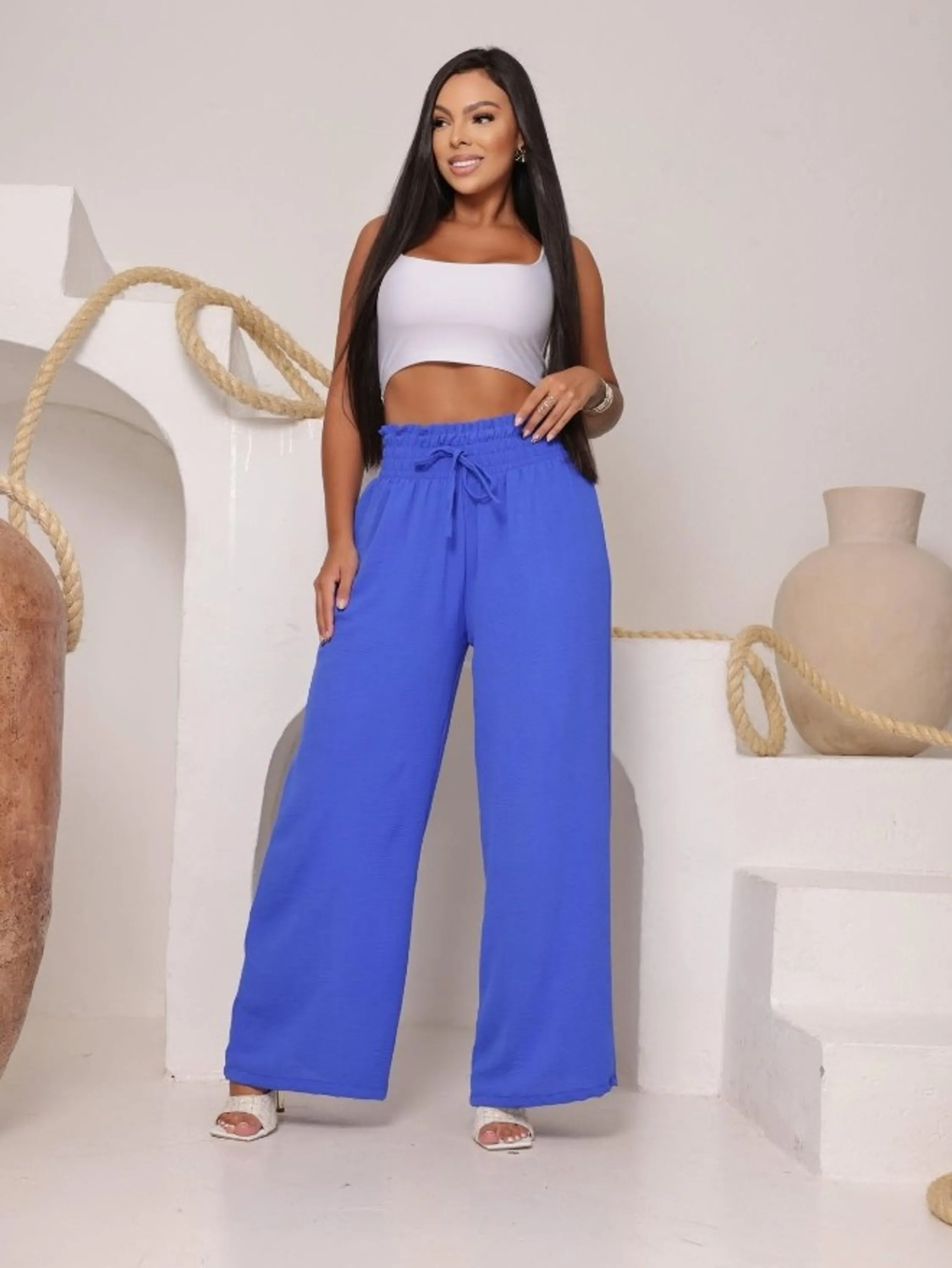 Calça Pantalona feminina tecido duna (140)