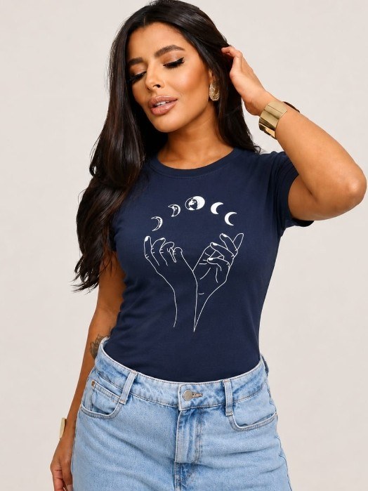 Camiseta T-shirt feminina 100%  algodão (198)