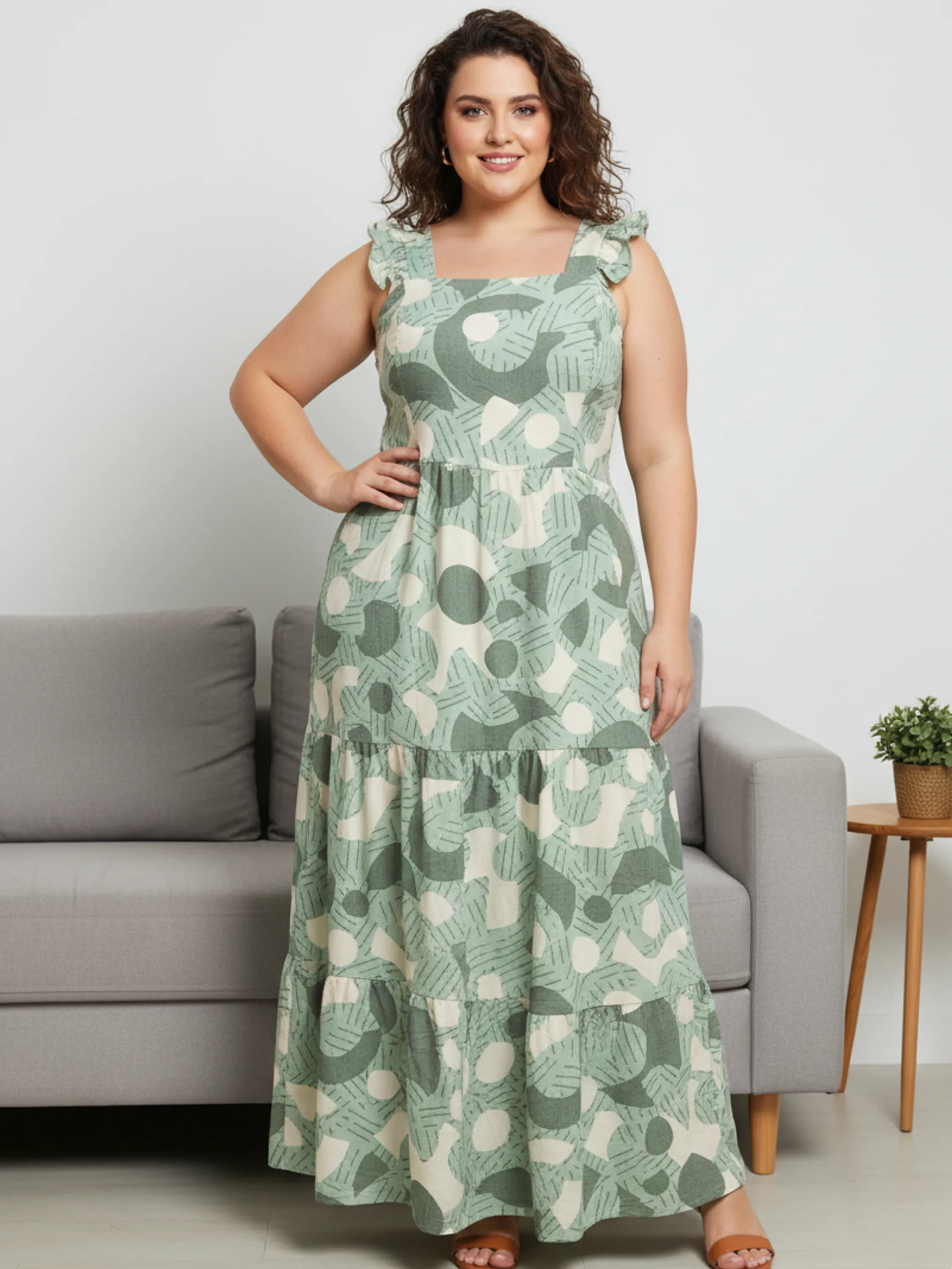 Vestido longo alça borboleta Plus