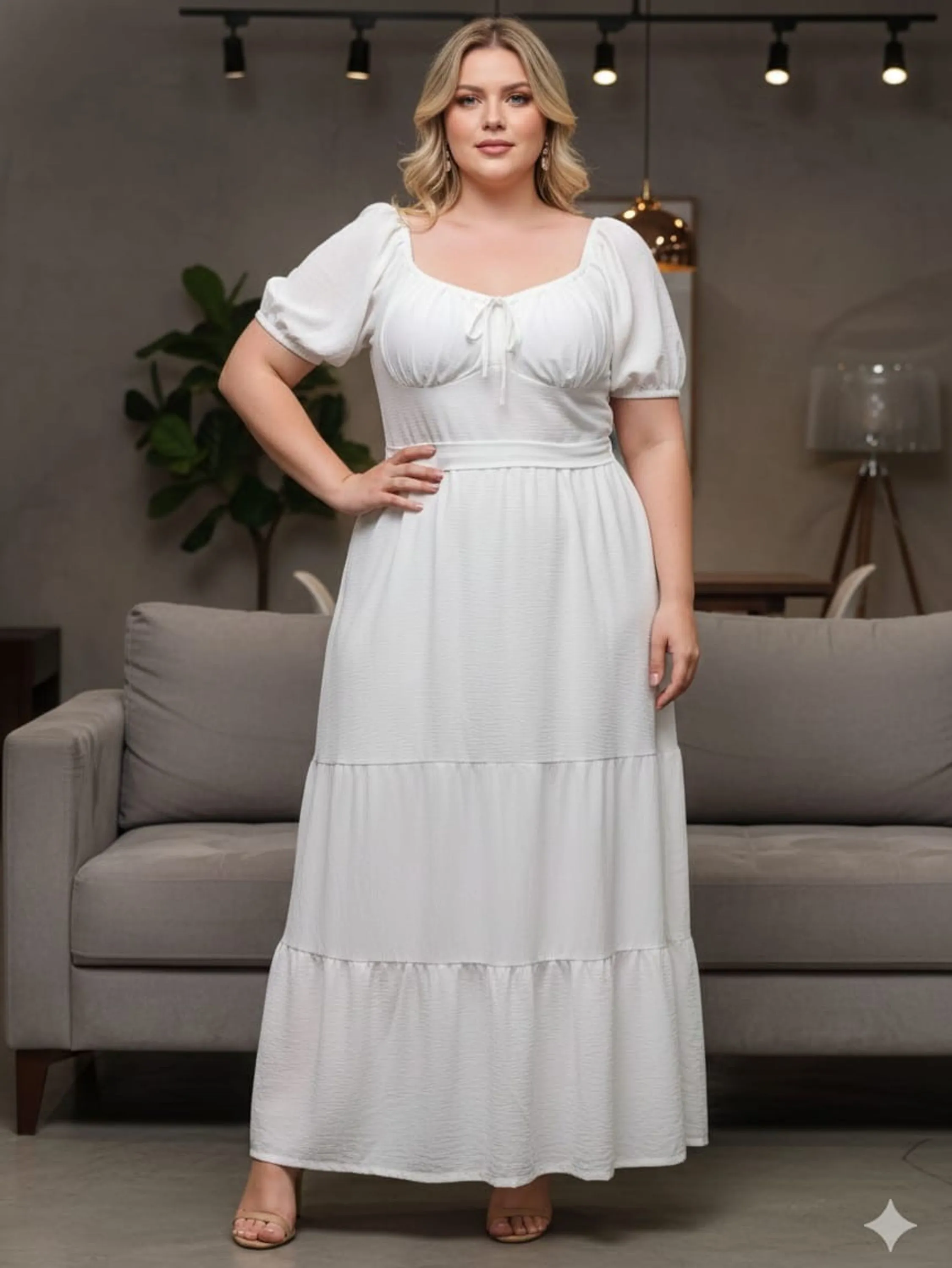 Vestido camponesa longo