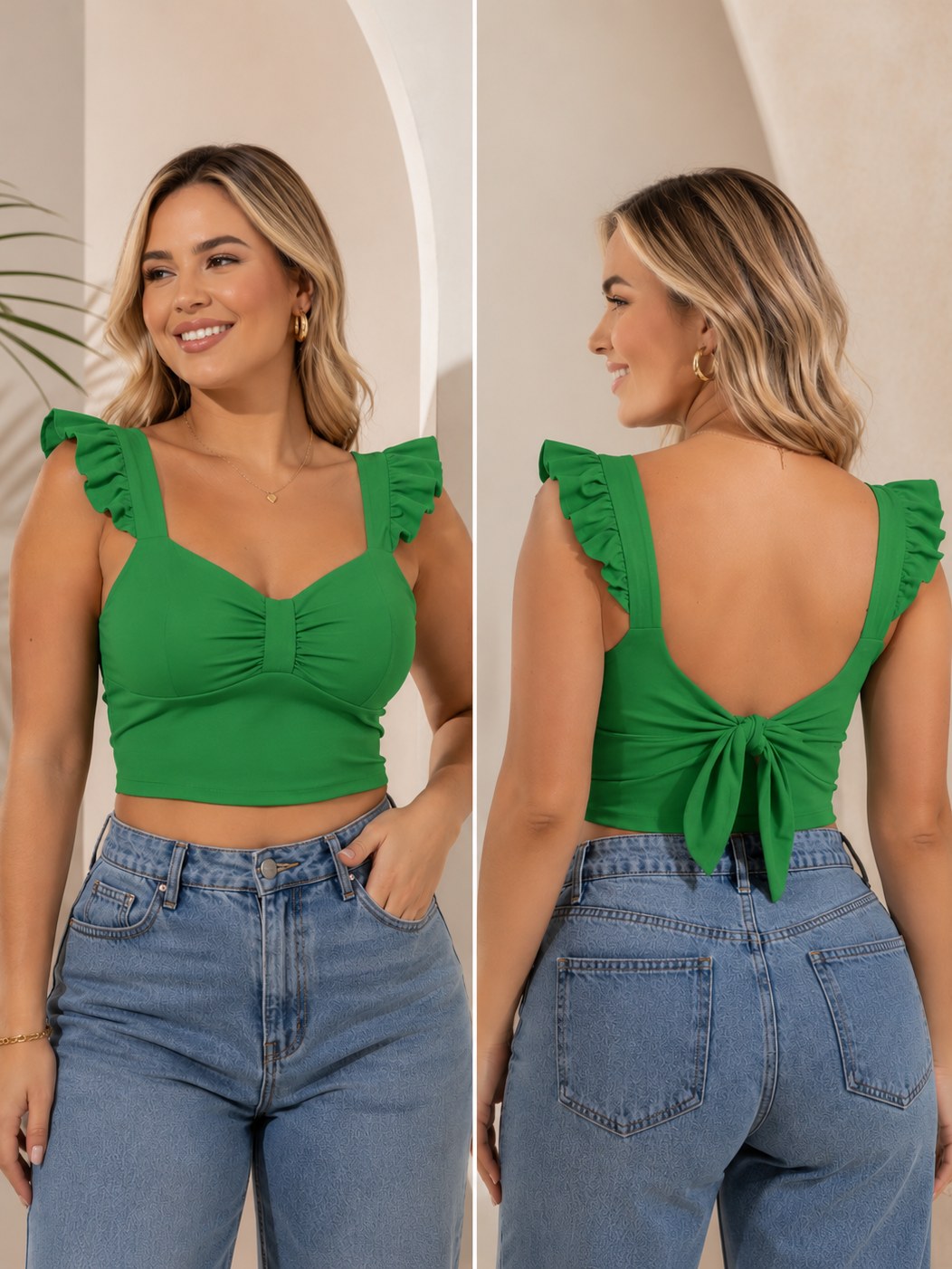 Cropped manga borboleta