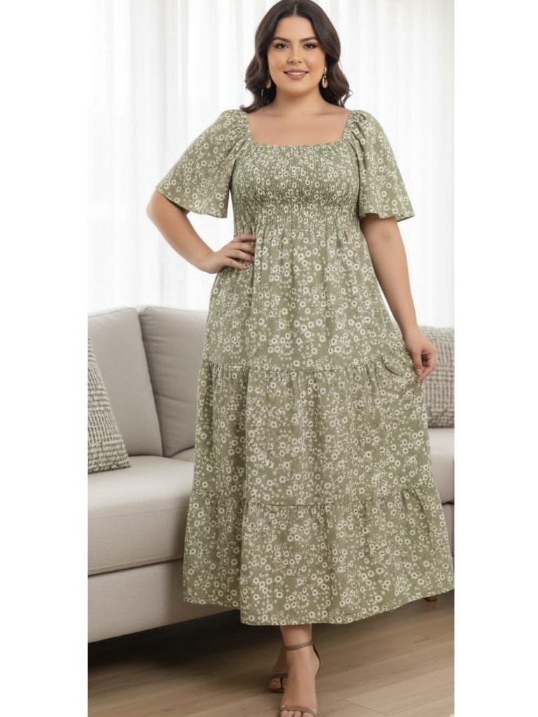 Vestido longo estilo ciganinha