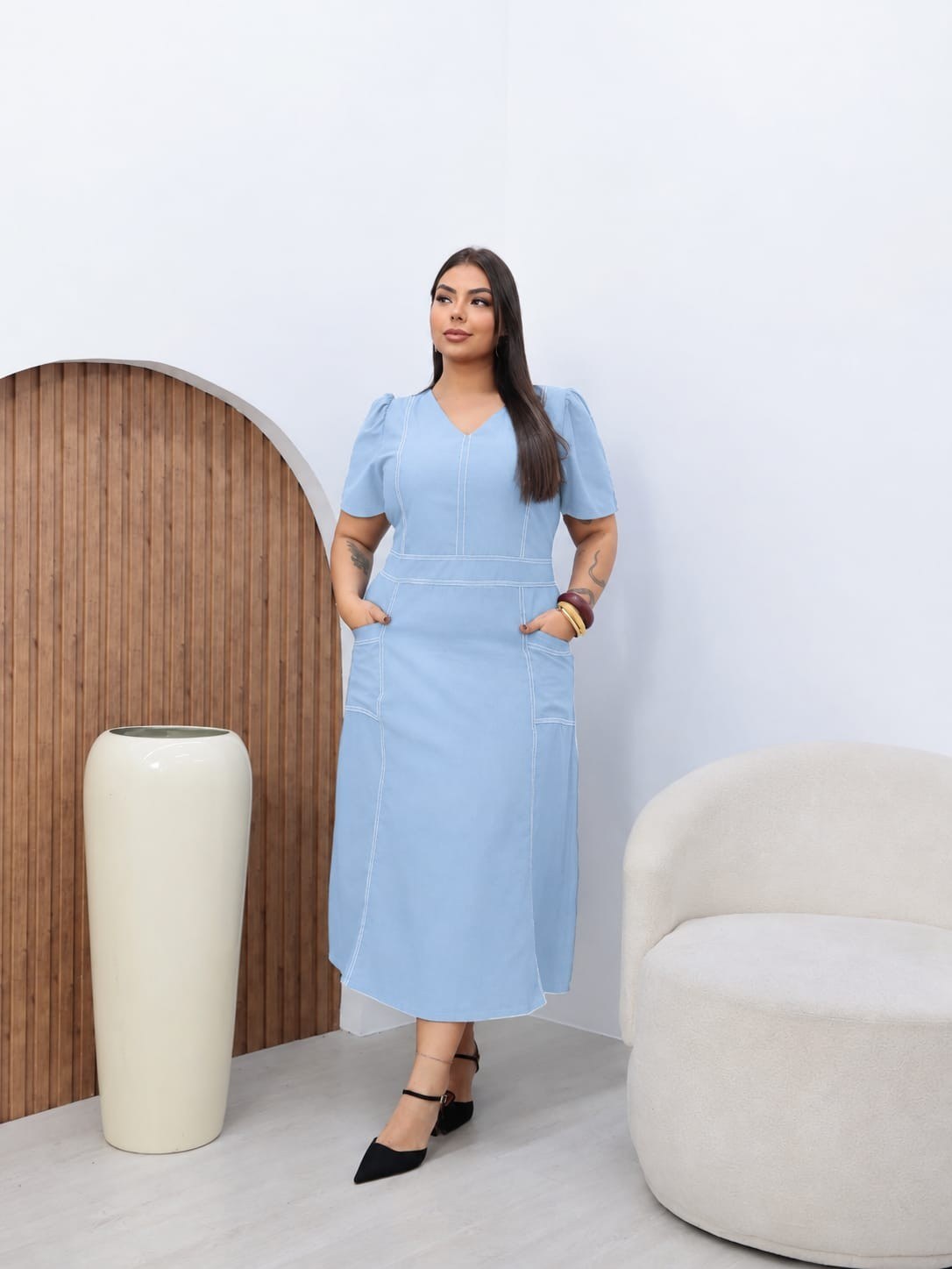 Vestido plus Midi