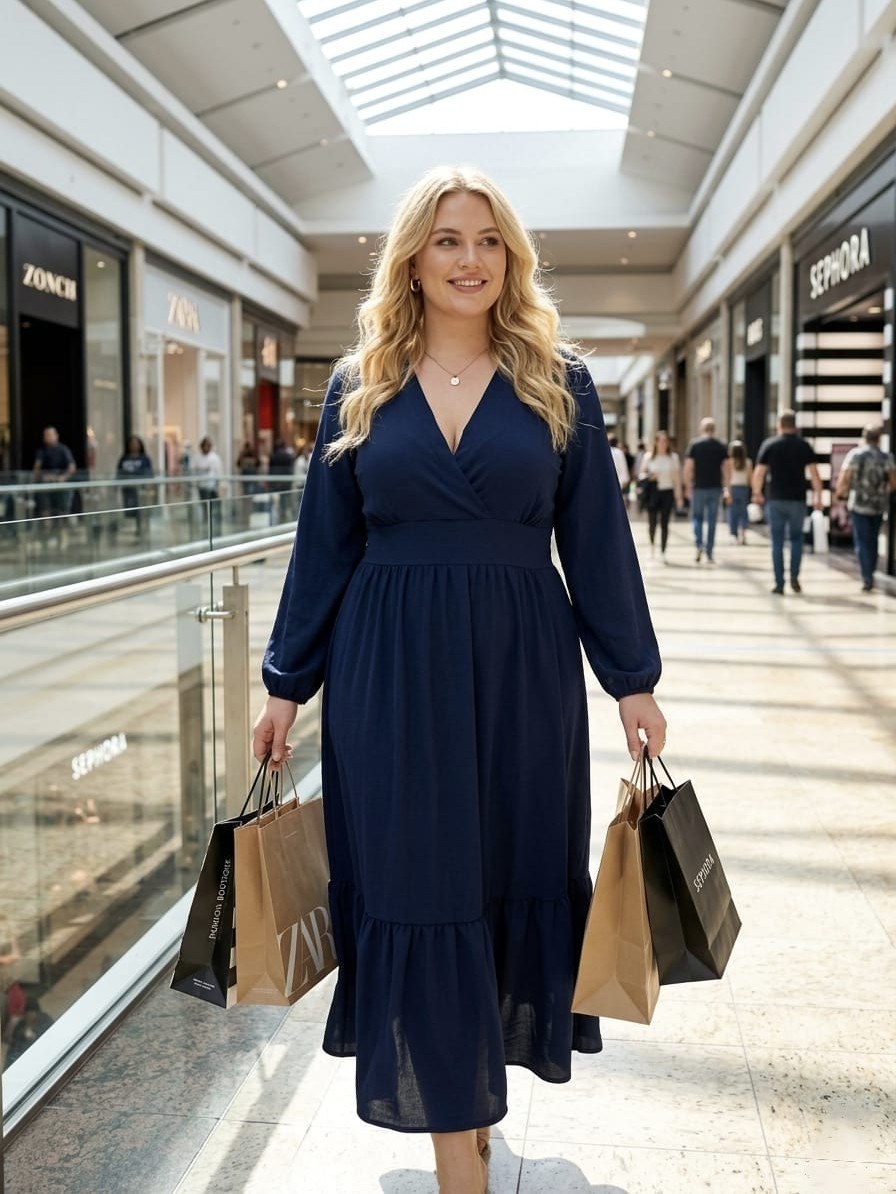 Vestido Midi decote V