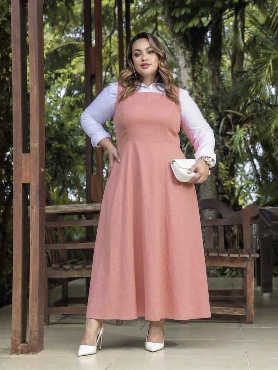Vestido de alça grossa Midi