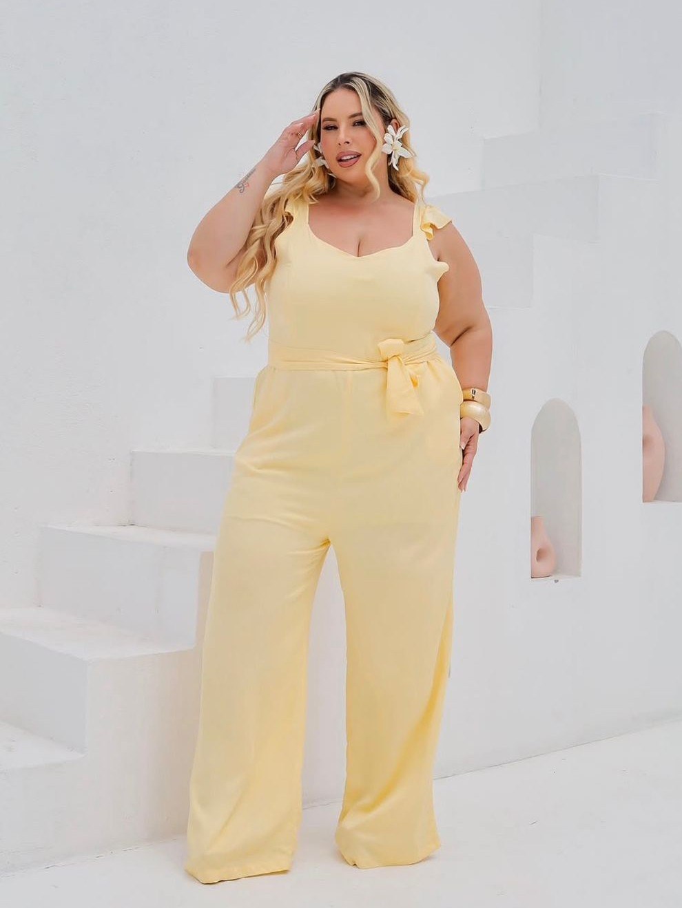 Macacão Plussize Alça Borboleta