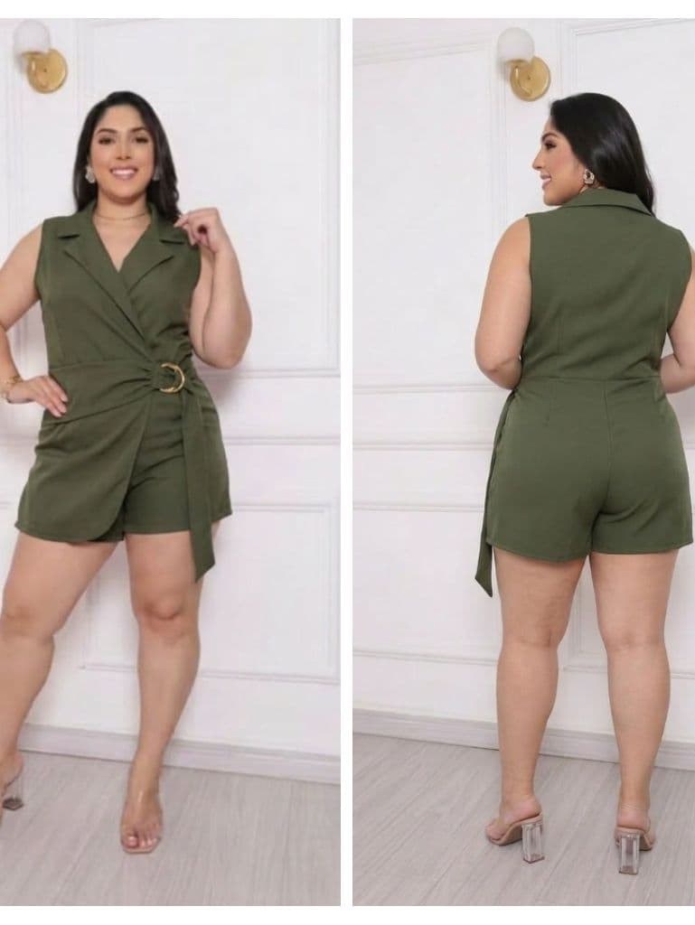 Macaquinho Alfaiataria Plus size