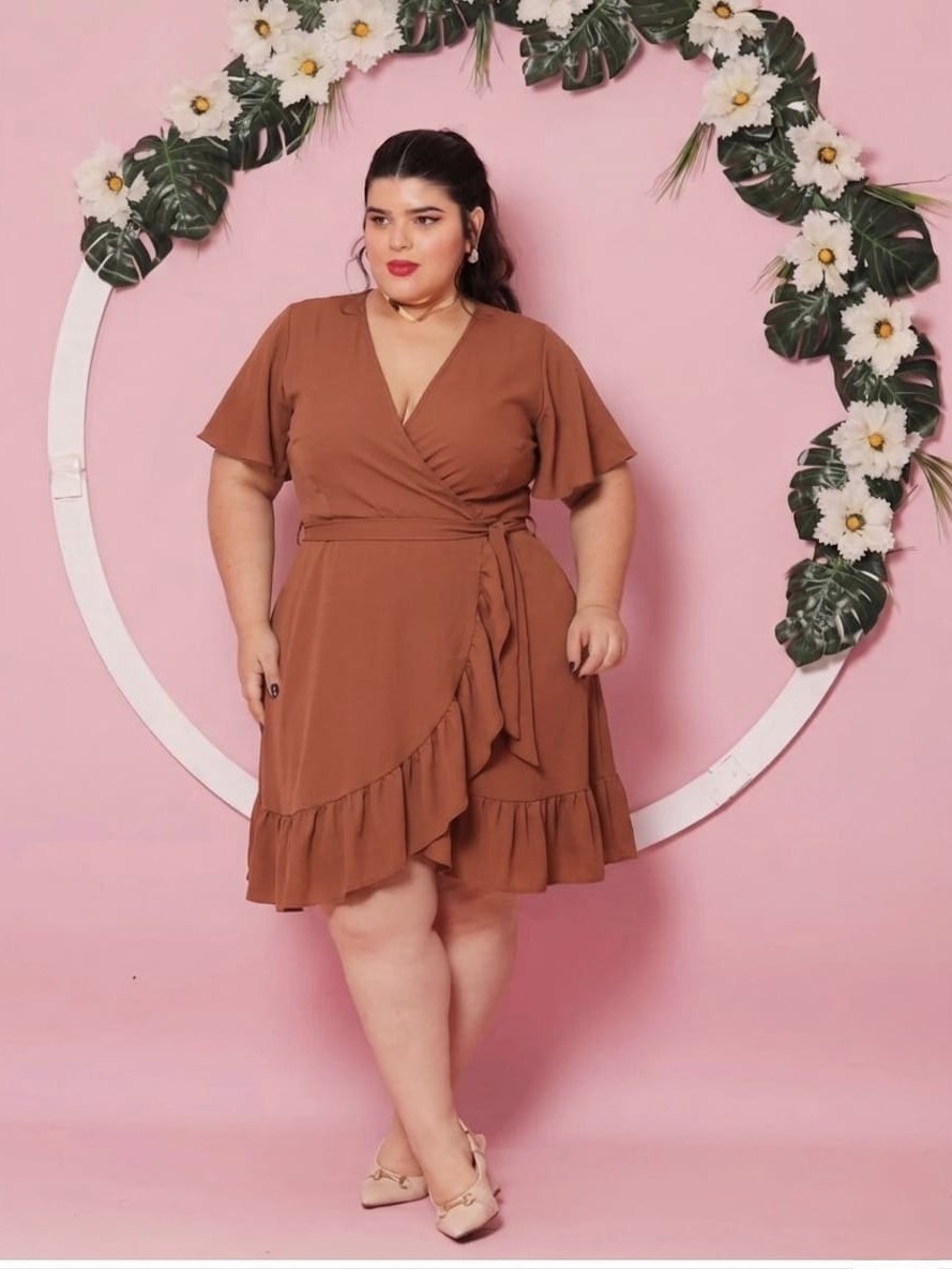 Vestido envelope liso