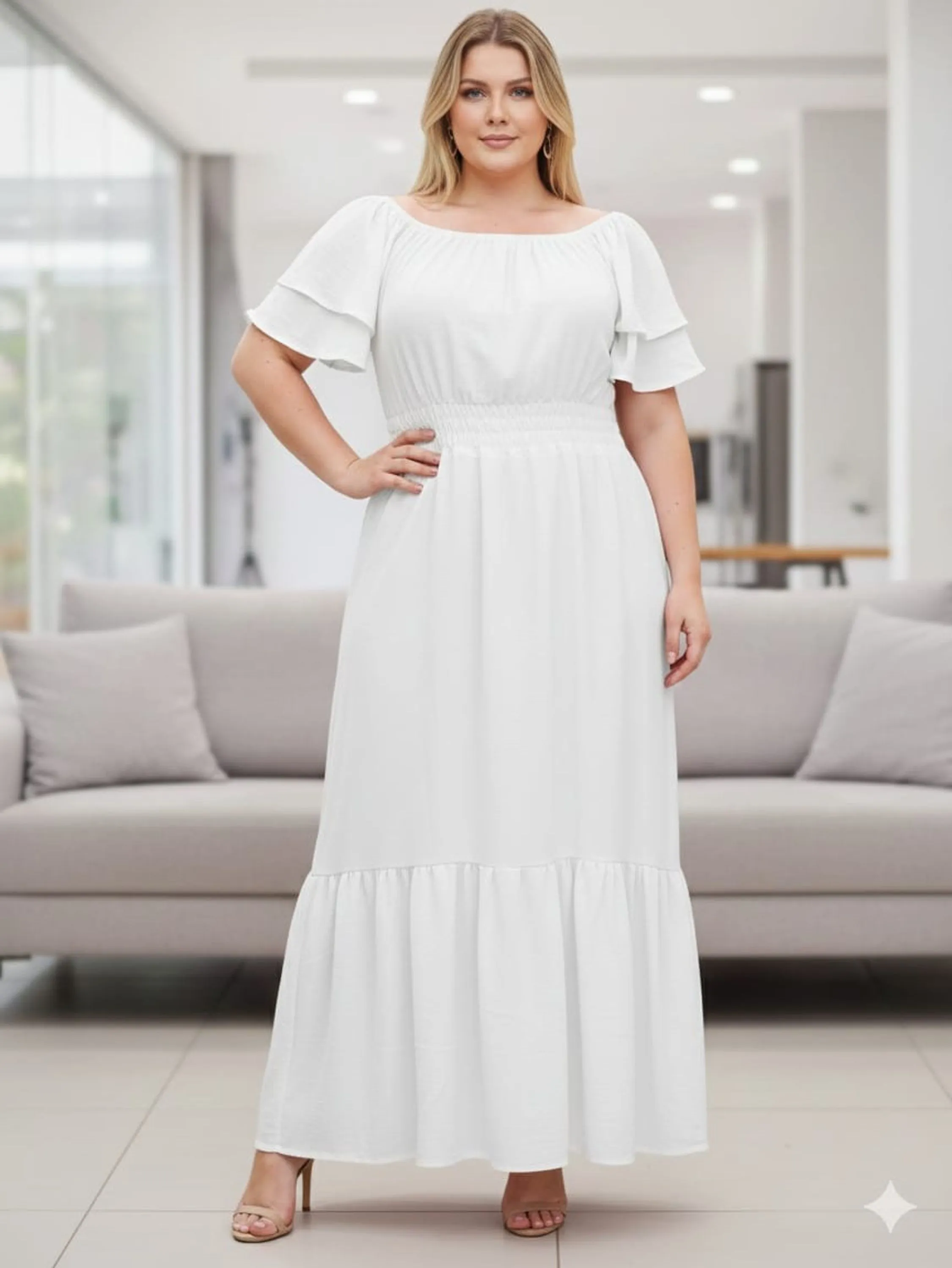 Vestido longo ciganinha