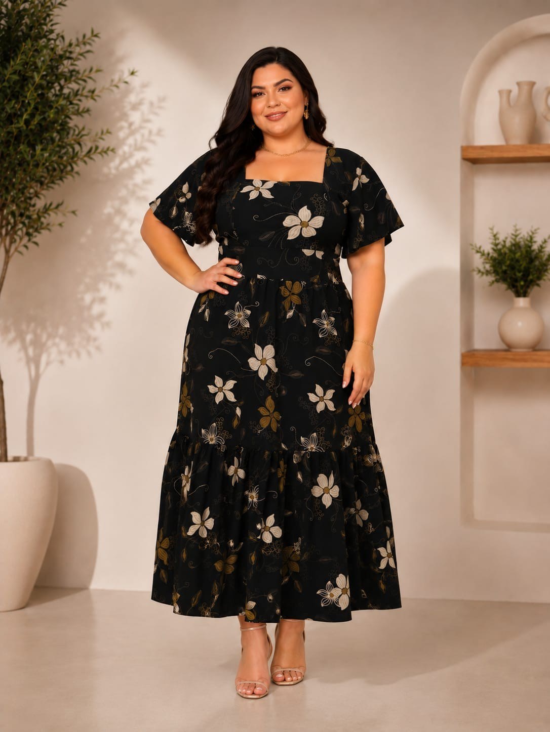 Vestido longo plus