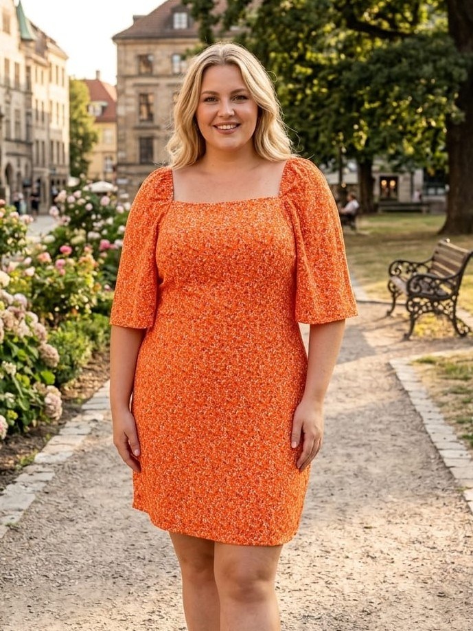 Vestido curto de manga soltinha