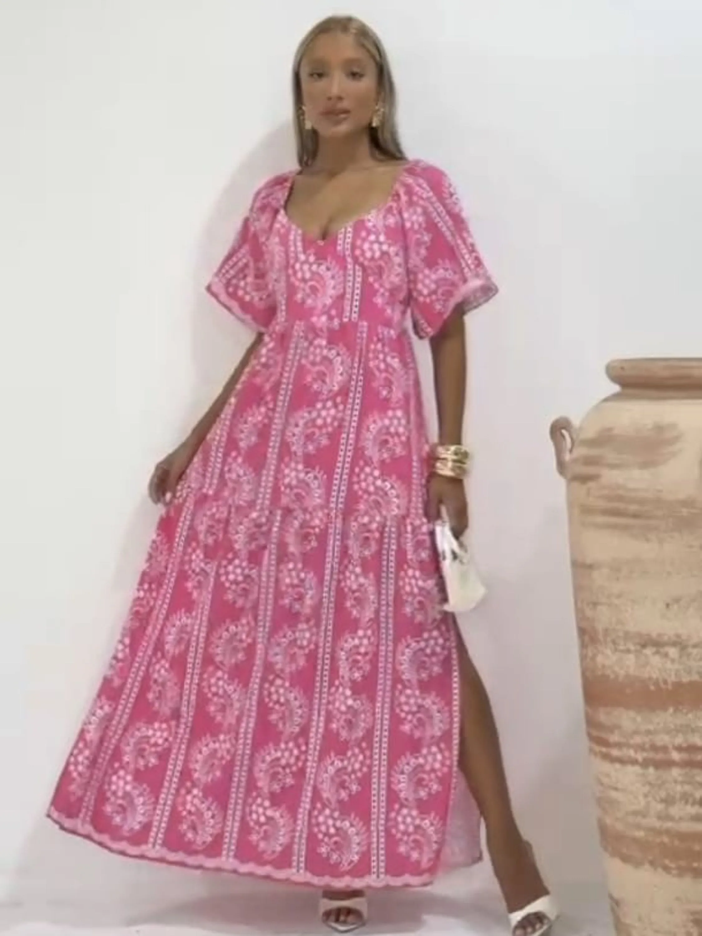 Vestido longo Slim de manguinha